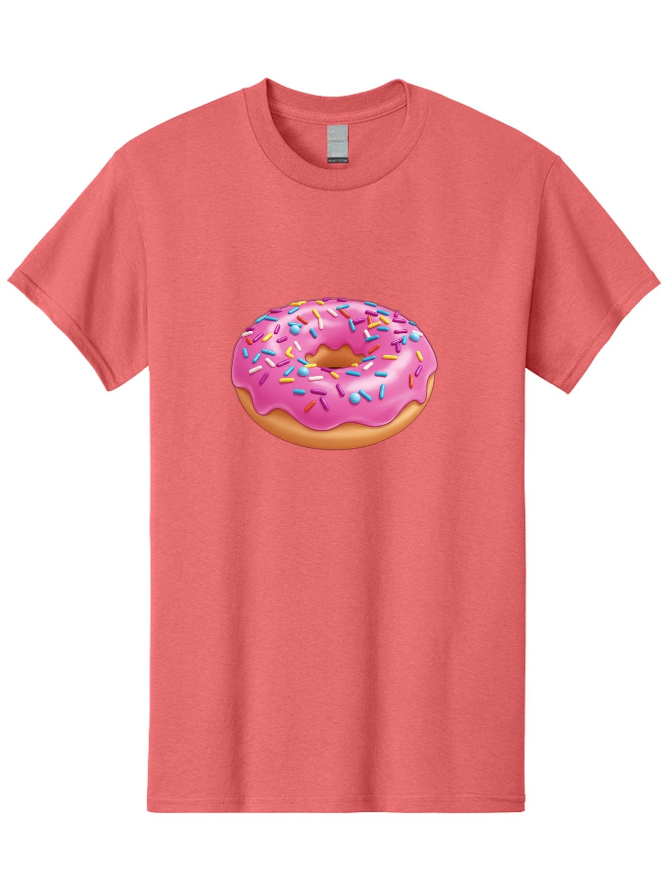 Donut-3 Men'S Graphic Tee, 100% Cotton, Comfortable Casual Summer Wear, Machine Washable, Pink Frosted Donut, Colorful Sprinkles, Sweet Treats, Baked Goods, Tasty Desserts, Donut With Sprinkles, Glazed Donut Baa497 10