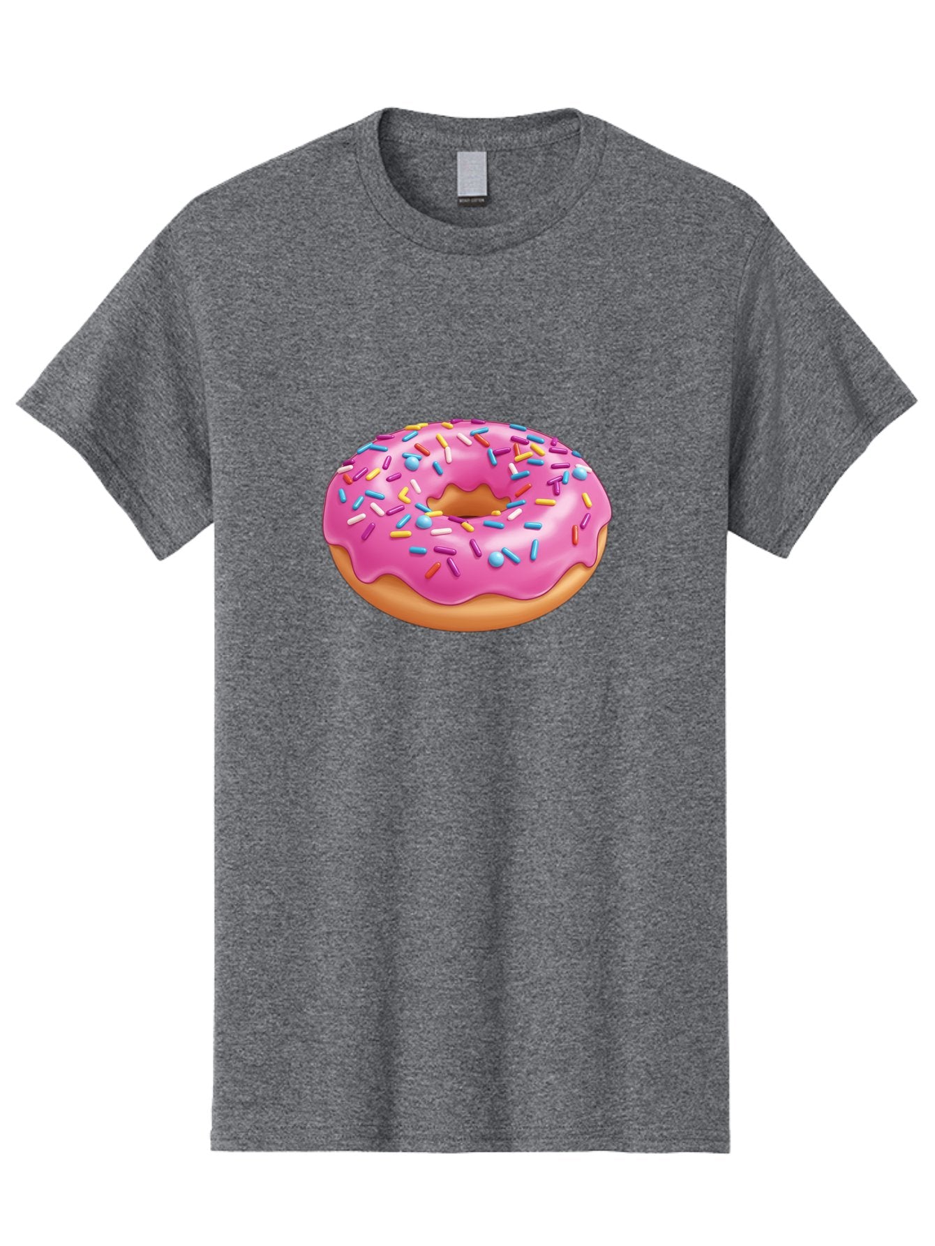 Donut-3 Men'S Graphic Tee, 100% Cotton, Comfortable Casual Summer Wear, Machine Washable, Pink Frosted Donut, Colorful Sprinkles, Sweet Treats, Baked Goods, Tasty Desserts, Donut With Sprinkles, Glazed Donut Baa497 15