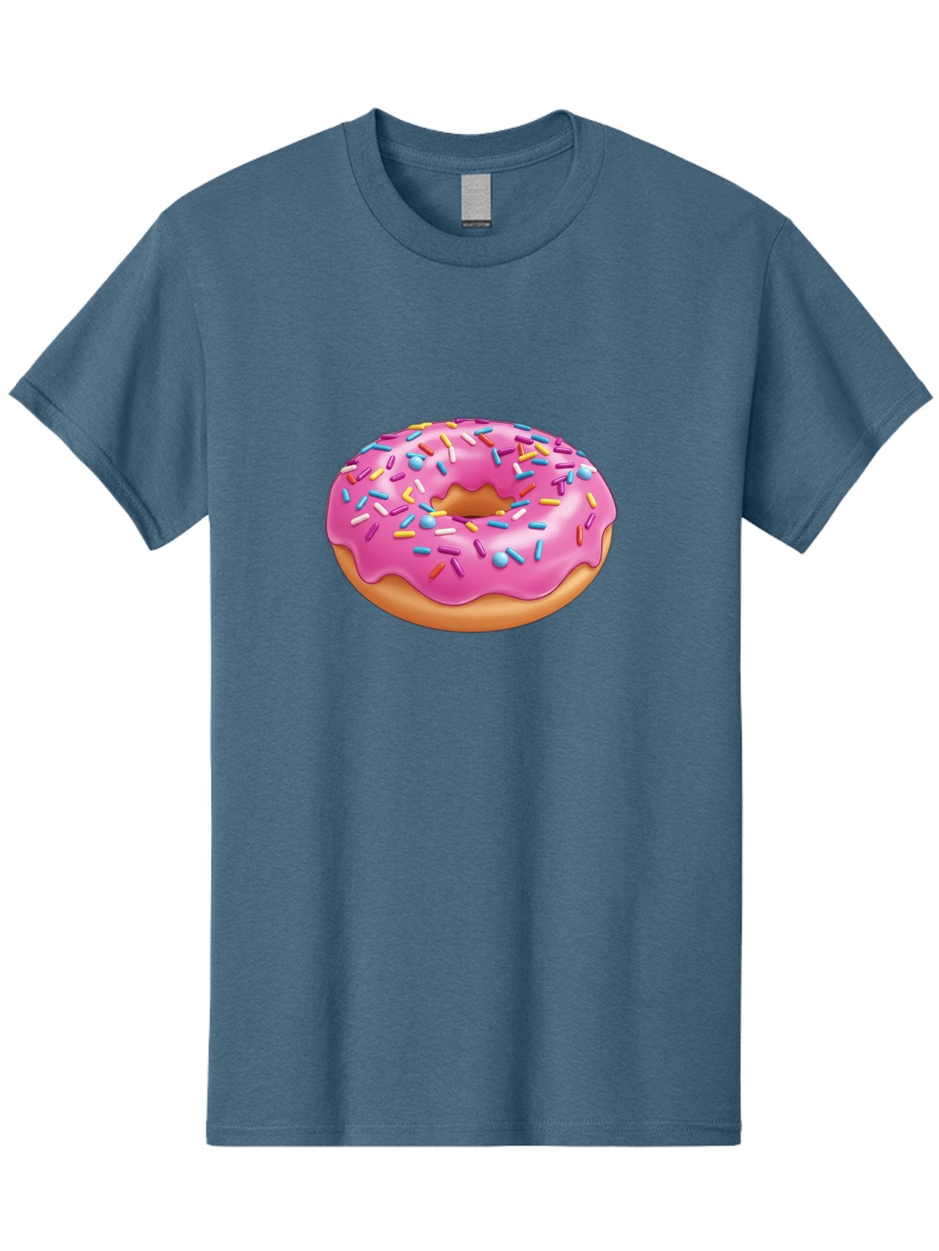 Donut-3 Men'S Graphic Tee, 100% Cotton, Comfortable Casual Summer Wear, Machine Washable, Pink Frosted Donut, Colorful Sprinkles, Sweet Treats, Baked Goods, Tasty Desserts, Donut With Sprinkles, Glazed Donut Baa497 8