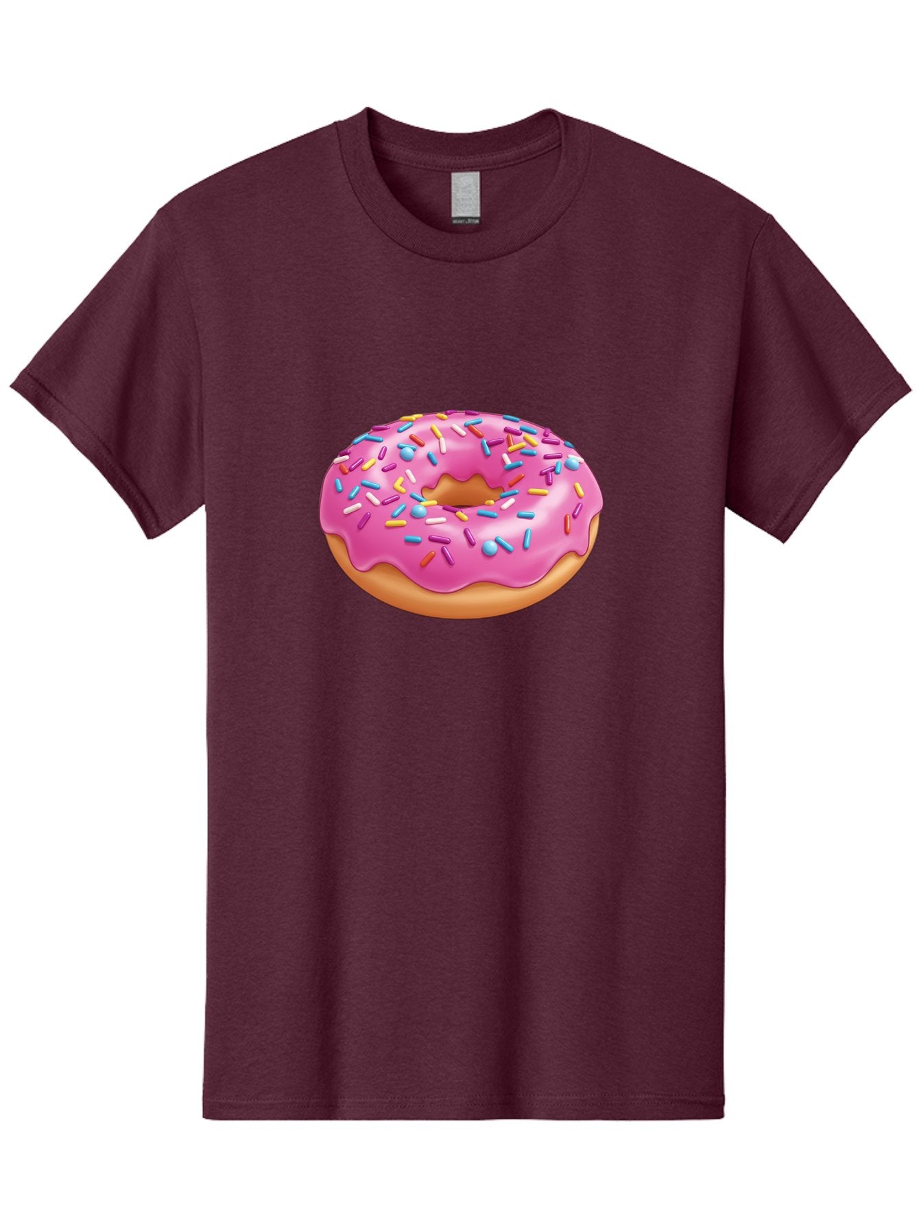 Donut-3 Men'S Graphic Tee, 100% Cotton, Comfortable Casual Summer Wear, Machine Washable, Pink Frosted Donut, Colorful Sprinkles, Sweet Treats, Baked Goods, Tasty Desserts, Donut With Sprinkles, Glazed Donut Baa497 3