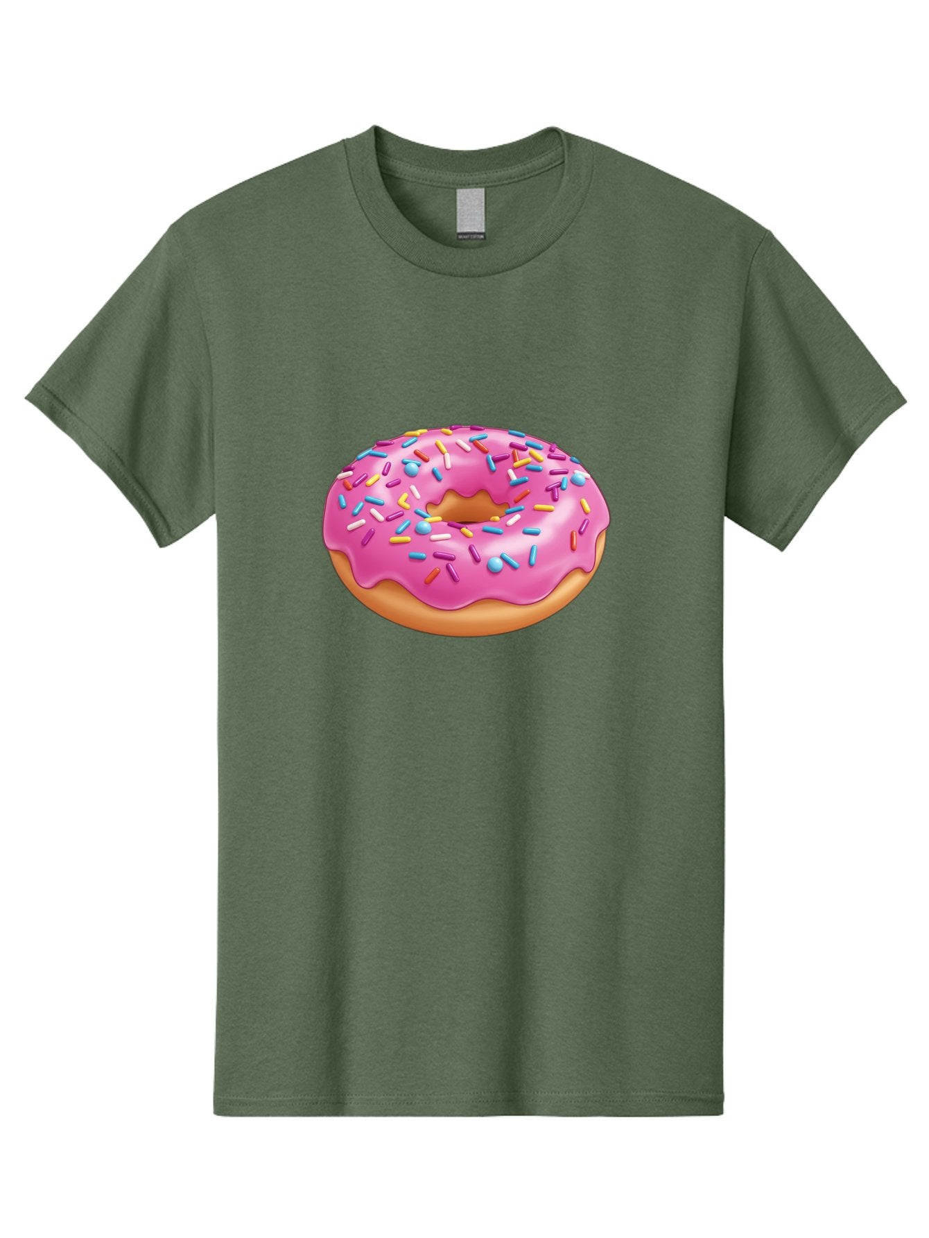 Donut-3 Men'S Graphic Tee, 100% Cotton, Comfortable Casual Summer Wear, Machine Washable, Pink Frosted Donut, Colorful Sprinkles, Sweet Treats, Baked Goods, Tasty Desserts, Donut With Sprinkles, Glazed Donut Baa497 5