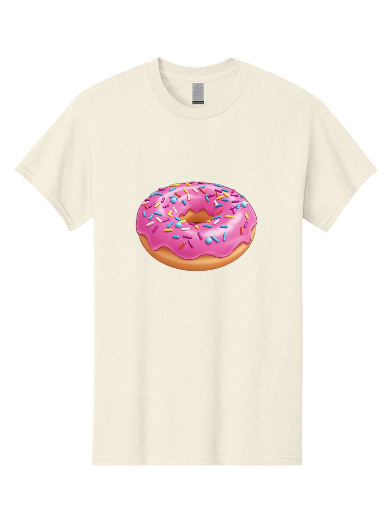 Donut-3 Men'S Graphic Tee, 100% Cotton, Comfortable Casual Summer Wear, Machine Washable, Pink Frosted Donut, Colorful Sprinkles, Sweet Treats, Baked Goods, Tasty Desserts, Donut With Sprinkles, Glazed Donut Baa497