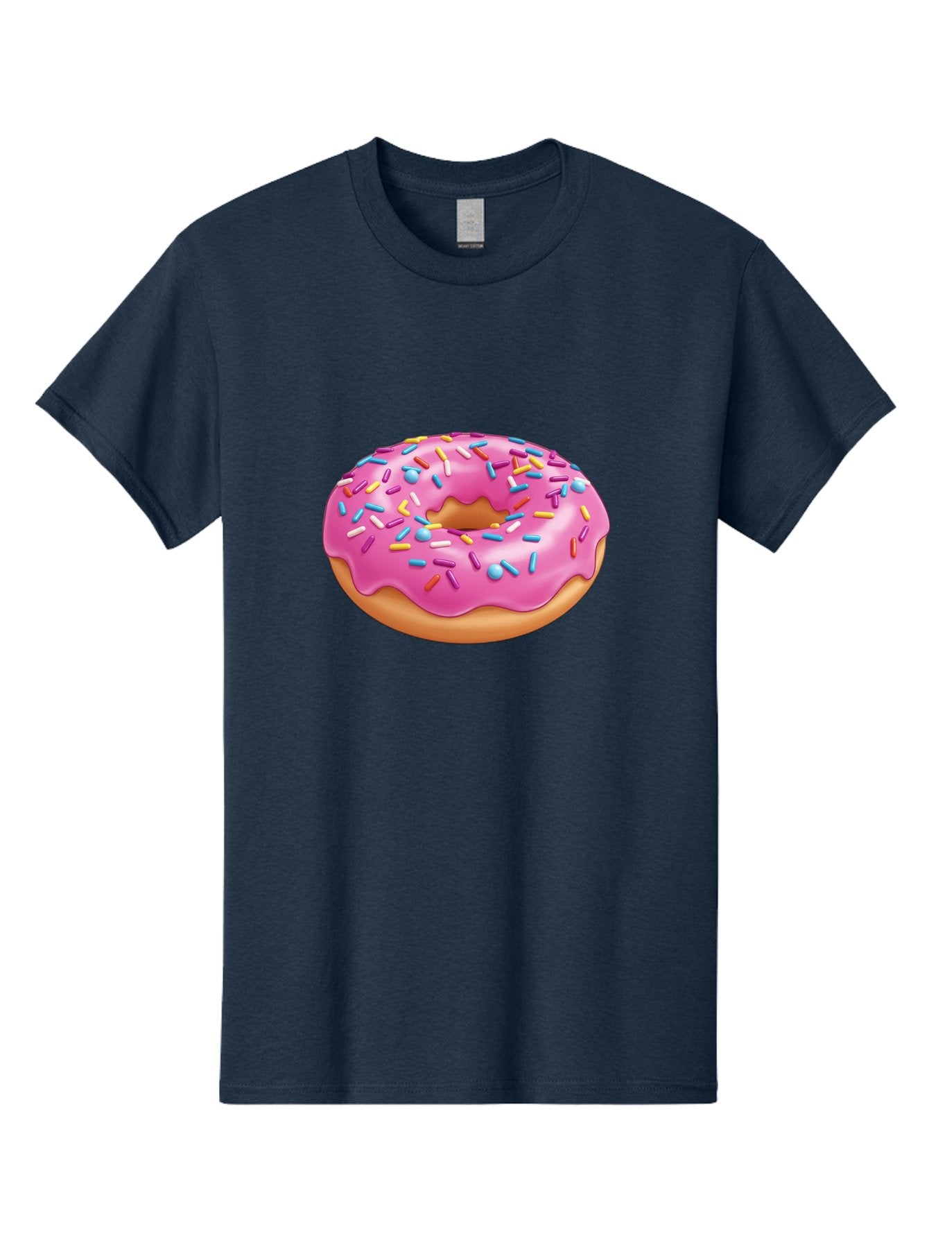 Donut-3 Men'S Graphic Tee, 100% Cotton, Comfortable Casual Summer Wear, Machine Washable, Pink Frosted Donut, Colorful Sprinkles, Sweet Treats, Baked Goods, Tasty Desserts, Donut With Sprinkles, Glazed Donut Baa497 6