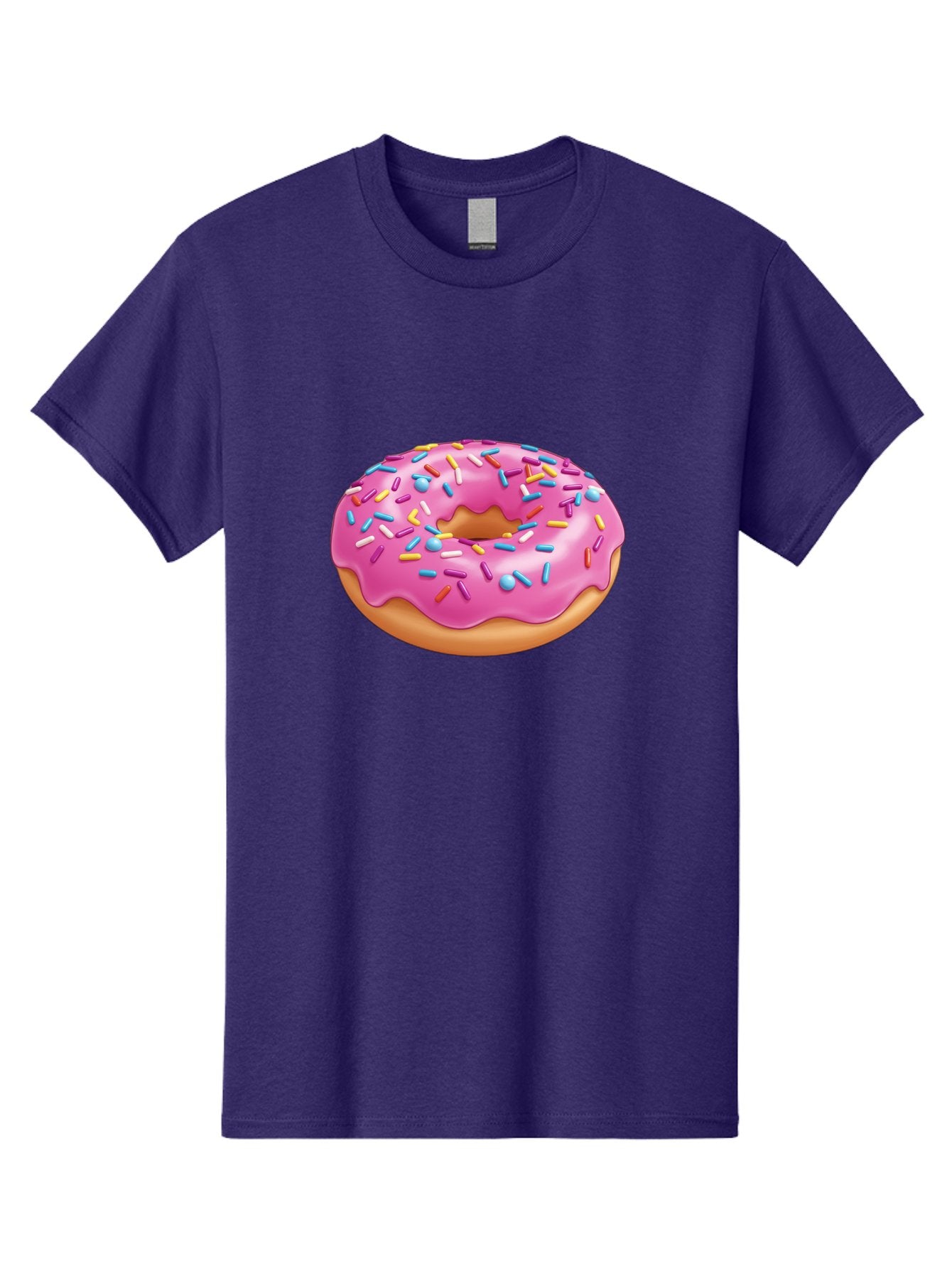 Donut-3 Men'S Graphic Tee, 100% Cotton, Comfortable Casual Summer Wear, Machine Washable, Pink Frosted Donut, Colorful Sprinkles, Sweet Treats, Baked Goods, Tasty Desserts, Donut With Sprinkles, Glazed Donut Baa497
