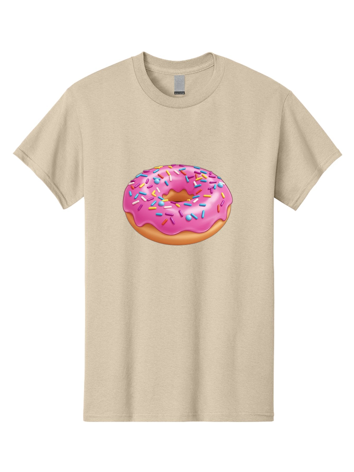 Donut-3 Men'S Graphic Tee, 100% Cotton, Comfortable Casual Summer Wear, Machine Washable, Pink Frosted Donut, Colorful Sprinkles, Sweet Treats, Baked Goods, Tasty Desserts, Donut With Sprinkles, Glazed Donut Baa497 9