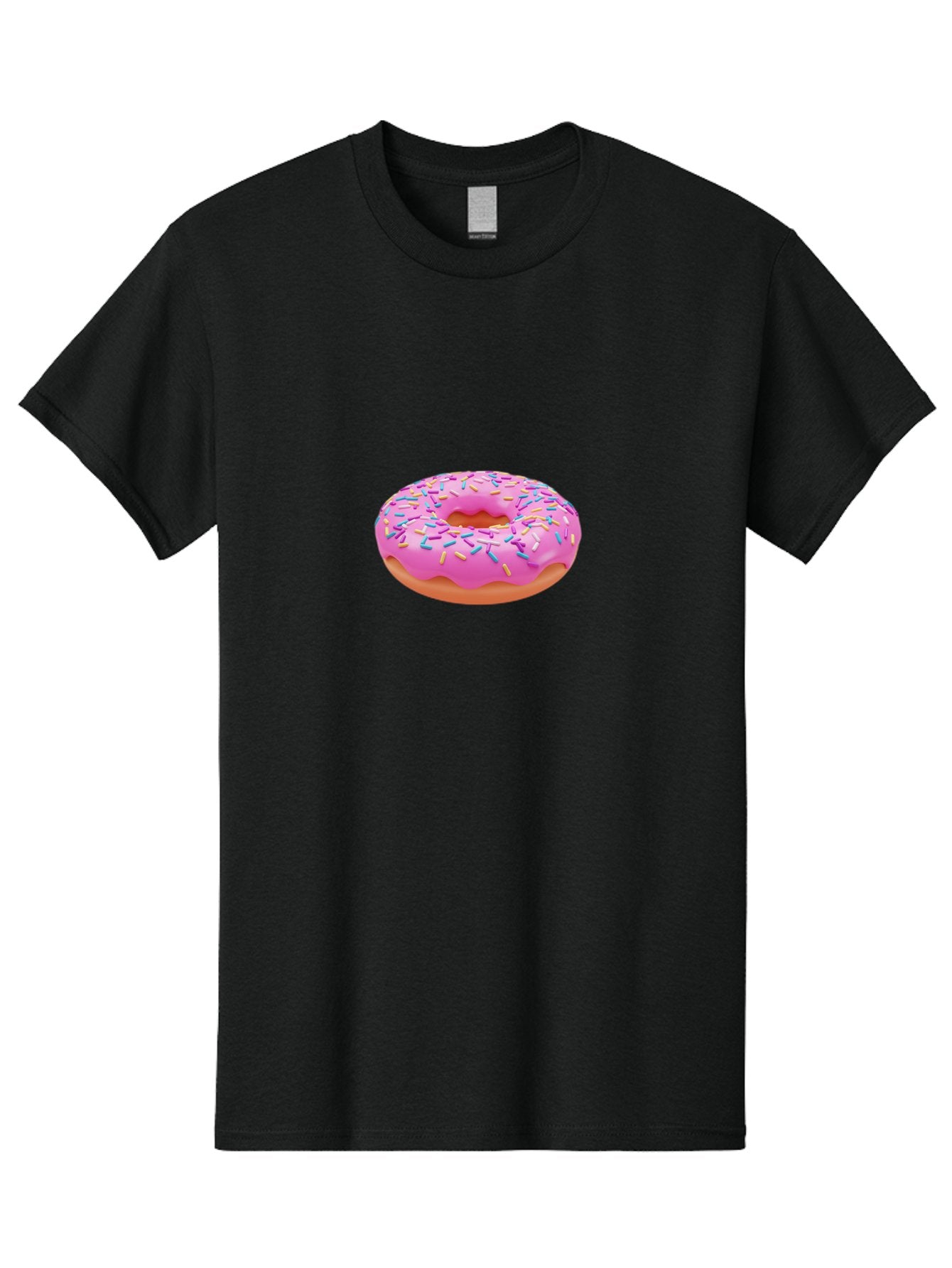 Donut-4 Men'S Graphic Tee, 100% Cotton, Comfortable Casual Summer Wear, Machine Washable, Pink Frosted Donut, Donut With Sprinkles, Sweet Treat, Colorful Dessert, Sugary Snack, Baked Goods, Tasty Pastry, Donut Illustration Baa498 13