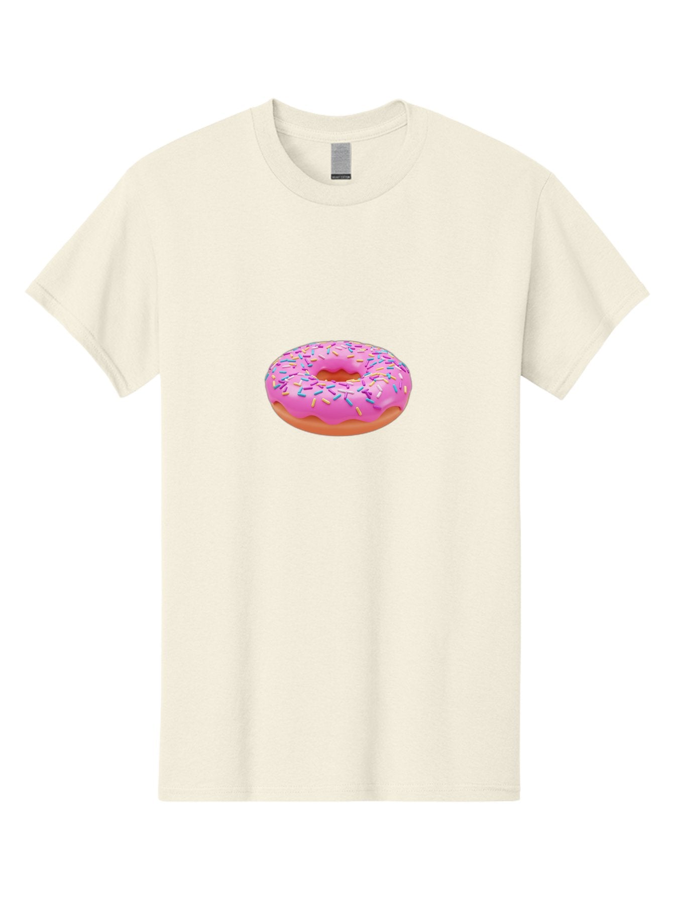 Donut-4 Men'S Graphic Tee, 100% Cotton, Comfortable Casual Summer Wear, Machine Washable, Pink Frosted Donut, Donut With Sprinkles, Sweet Treat, Colorful Dessert, Sugary Snack, Baked Goods, Tasty Pastry, Donut Illustration Baa498
