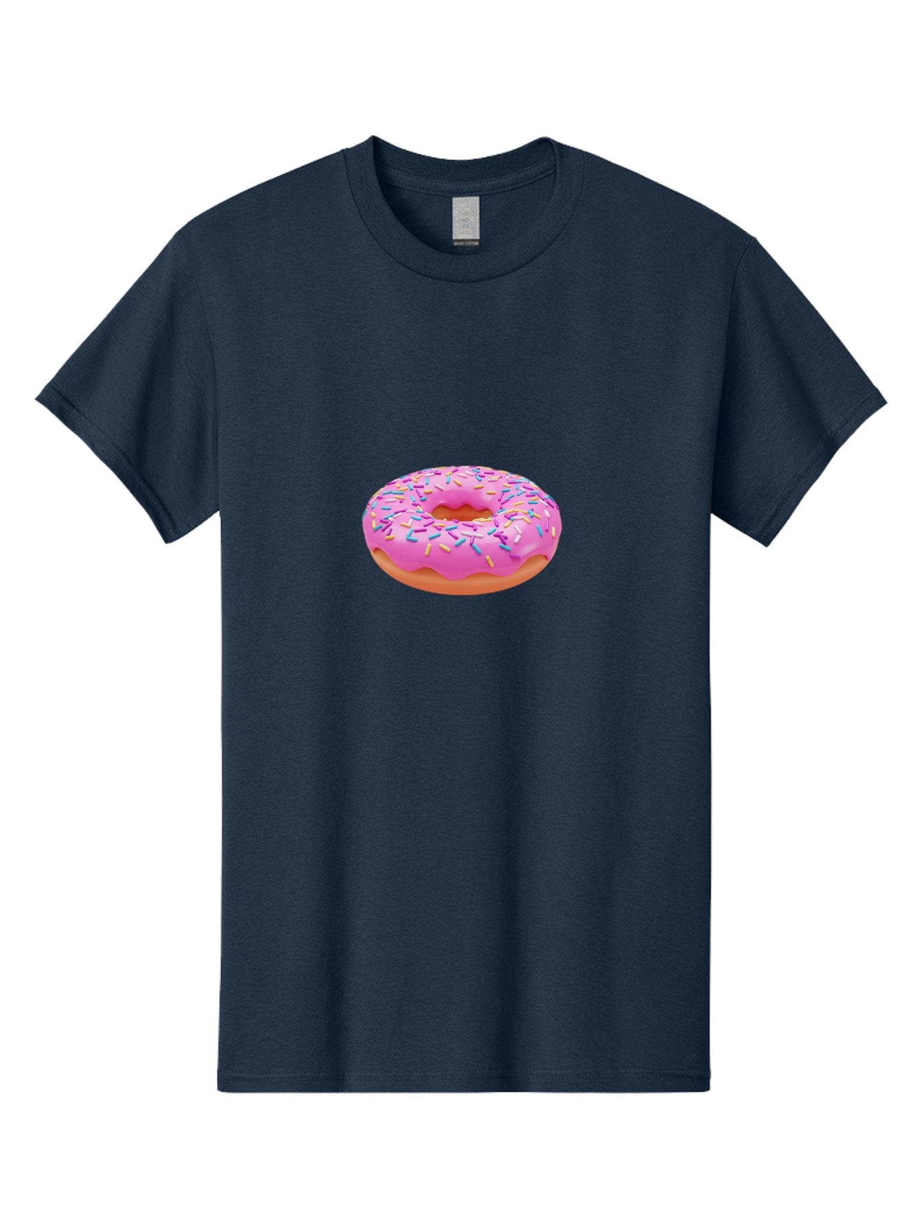 Donut-4 Men'S Graphic Tee, 100% Cotton, Comfortable Casual Summer Wear, Machine Washable, Pink Frosted Donut, Donut With Sprinkles, Sweet Treat, Colorful Dessert, Sugary Snack, Baked Goods, Tasty Pastry, Donut Illustration Baa498 3