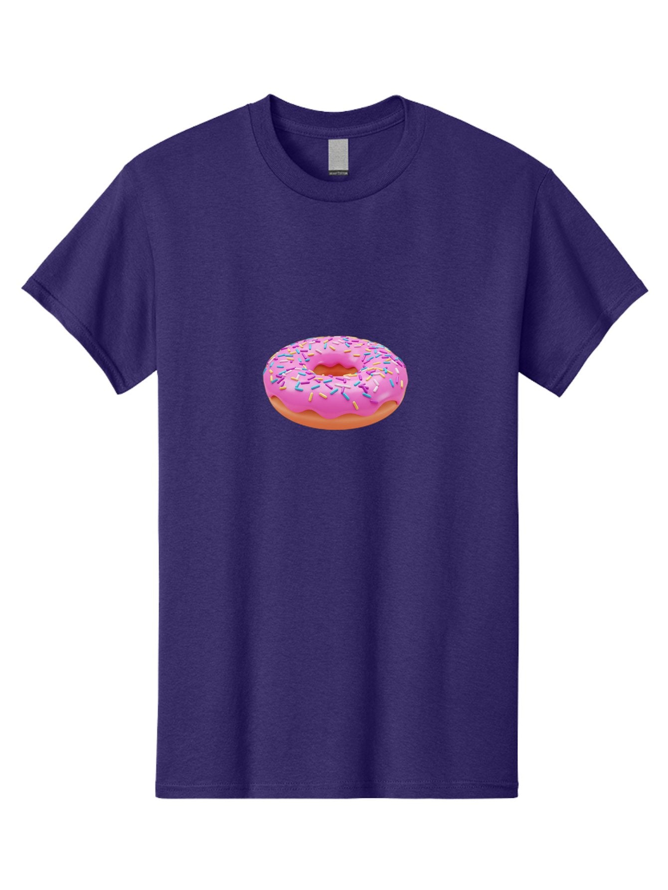 Donut-4 Men'S Graphic Tee, 100% Cotton, Comfortable Casual Summer Wear, Machine Washable, Pink Frosted Donut, Donut With Sprinkles, Sweet Treat, Colorful Dessert, Sugary Snack, Baked Goods, Tasty Pastry, Donut Illustration Baa498 4