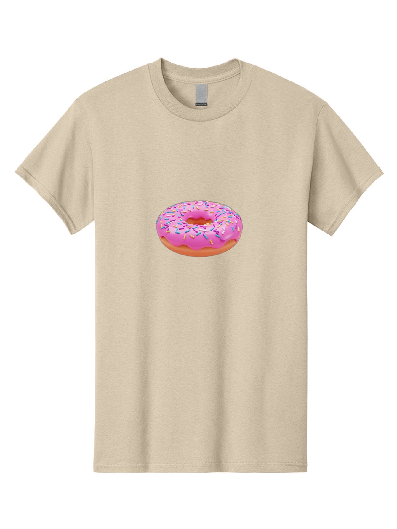 Donut-4 Men'S Graphic Tee, 100% Cotton, Comfortable Casual Summer Wear, Machine Washable, Pink Frosted Donut, Donut With Sprinkles, Sweet Treat, Colorful Dessert, Sugary Snack, Baked Goods, Tasty Pastry, Donut Illustration Baa498 5