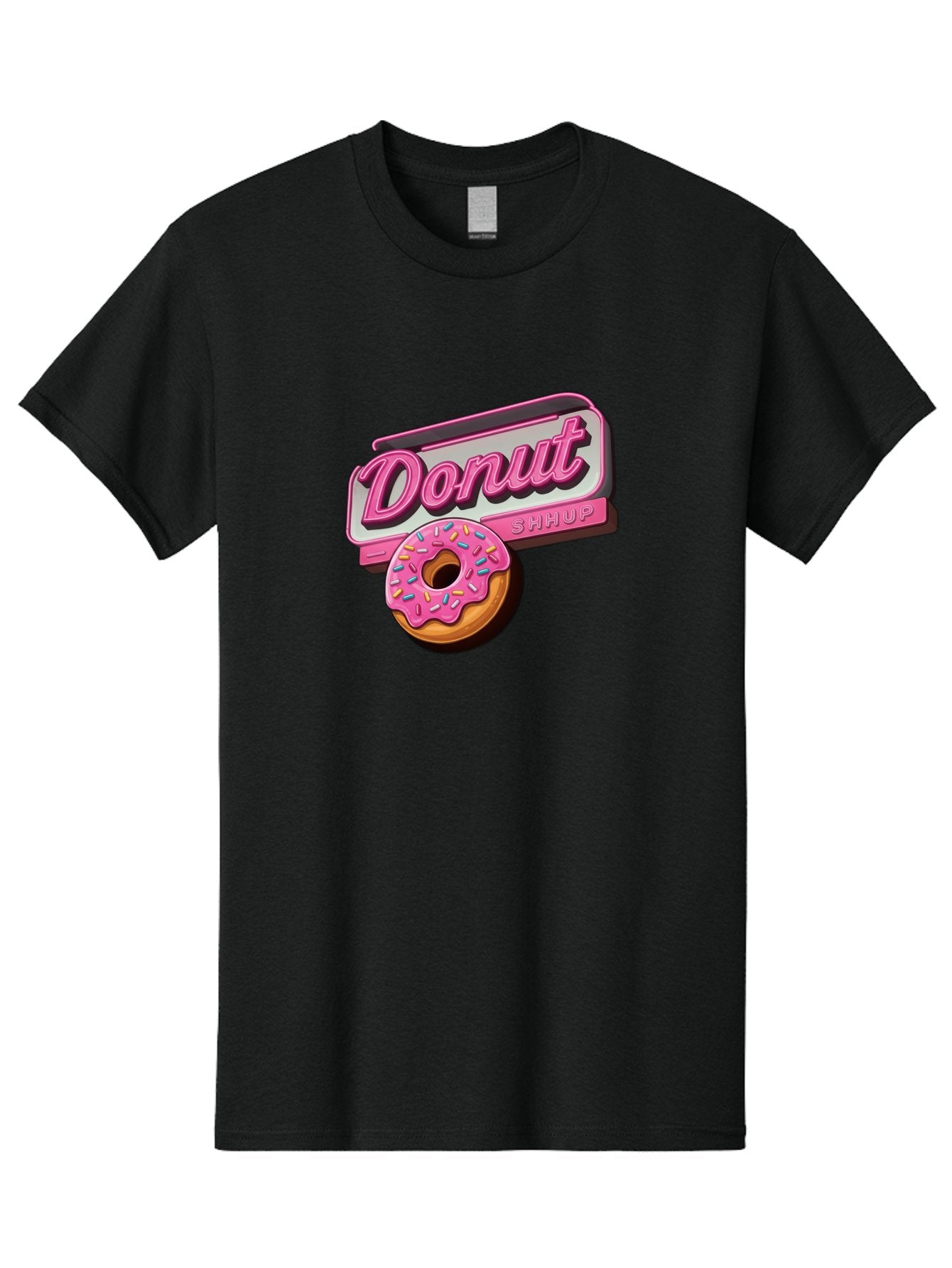 Donut-5 Men'S Graphic Tee, 100% Cotton, Comfortable Casual Summer Wear, Machine Washable, Donut With Pink Glaze And Sprinkles, Donut Shop Sign, Sweet Treats, Bakery, Dessert, Colorful, Pastel, Tasty, Donut Lover, Treat Yourself Baa499 5