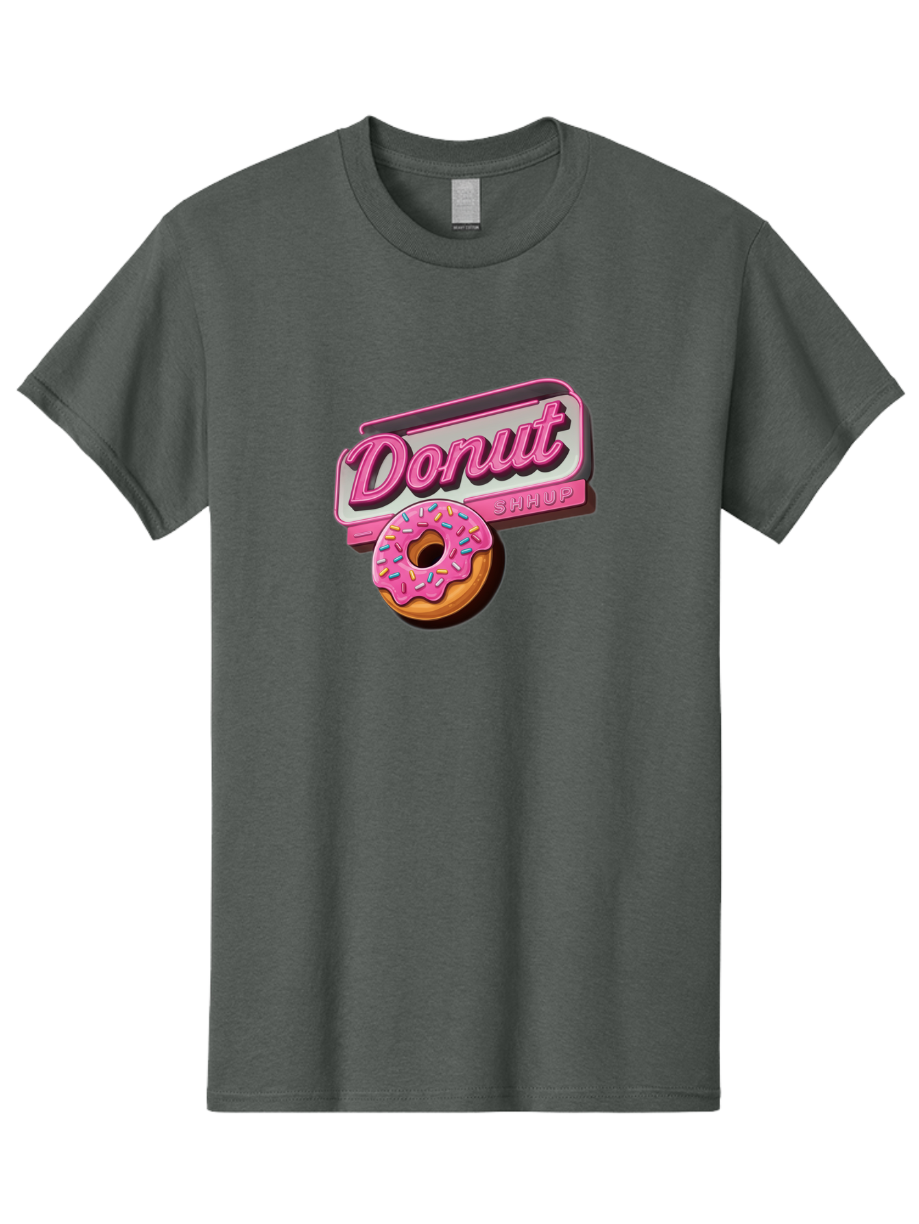 Donut-5 Men'S Graphic Tee, 100% Cotton, Comfortable Casual Summer Wear, Machine Washable, Donut With Pink Glaze And Sprinkles, Donut Shop Sign, Sweet Treats, Bakery, Dessert, Colorful, Pastel, Tasty, Donut Lover, Treat Yourself Baa499