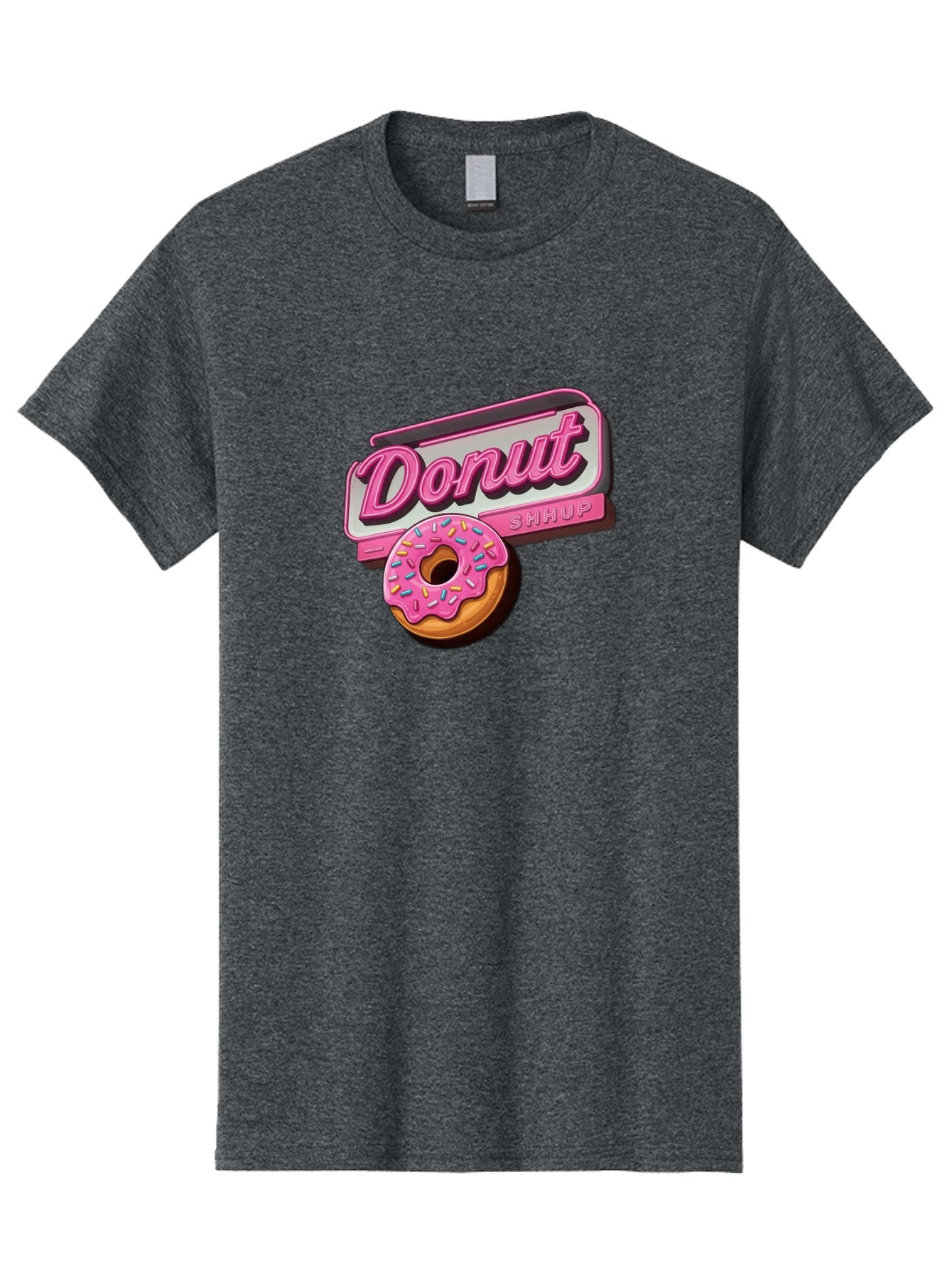 Donut-5 Men'S Graphic Tee, 100% Cotton, Comfortable Casual Summer Wear, Machine Washable, Donut With Pink Glaze And Sprinkles, Donut Shop Sign, Sweet Treats, Bakery, Dessert, Colorful, Pastel, Tasty, Donut Lover, Treat Yourself Baa499