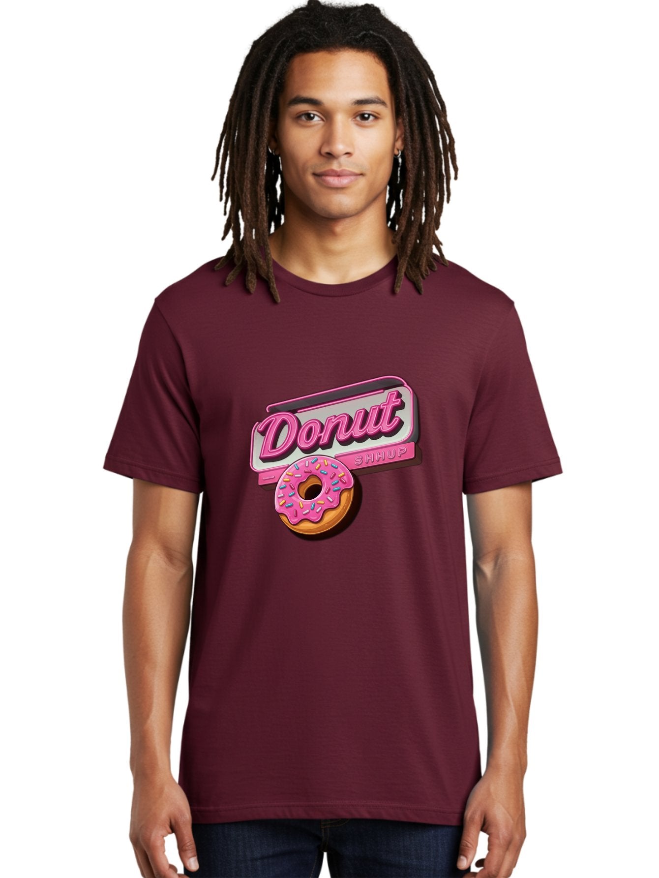 Donut-5 Men'S Graphic Tee, 100% Cotton, Comfortable Casual Summer Wear, Machine Washable, Donut With Pink Glaze And Sprinkles, Donut Shop Sign, Sweet Treats, Bakery, Dessert, Colorful, Pastel, Tasty, Donut Lover, Treat Yourself Baa499 20