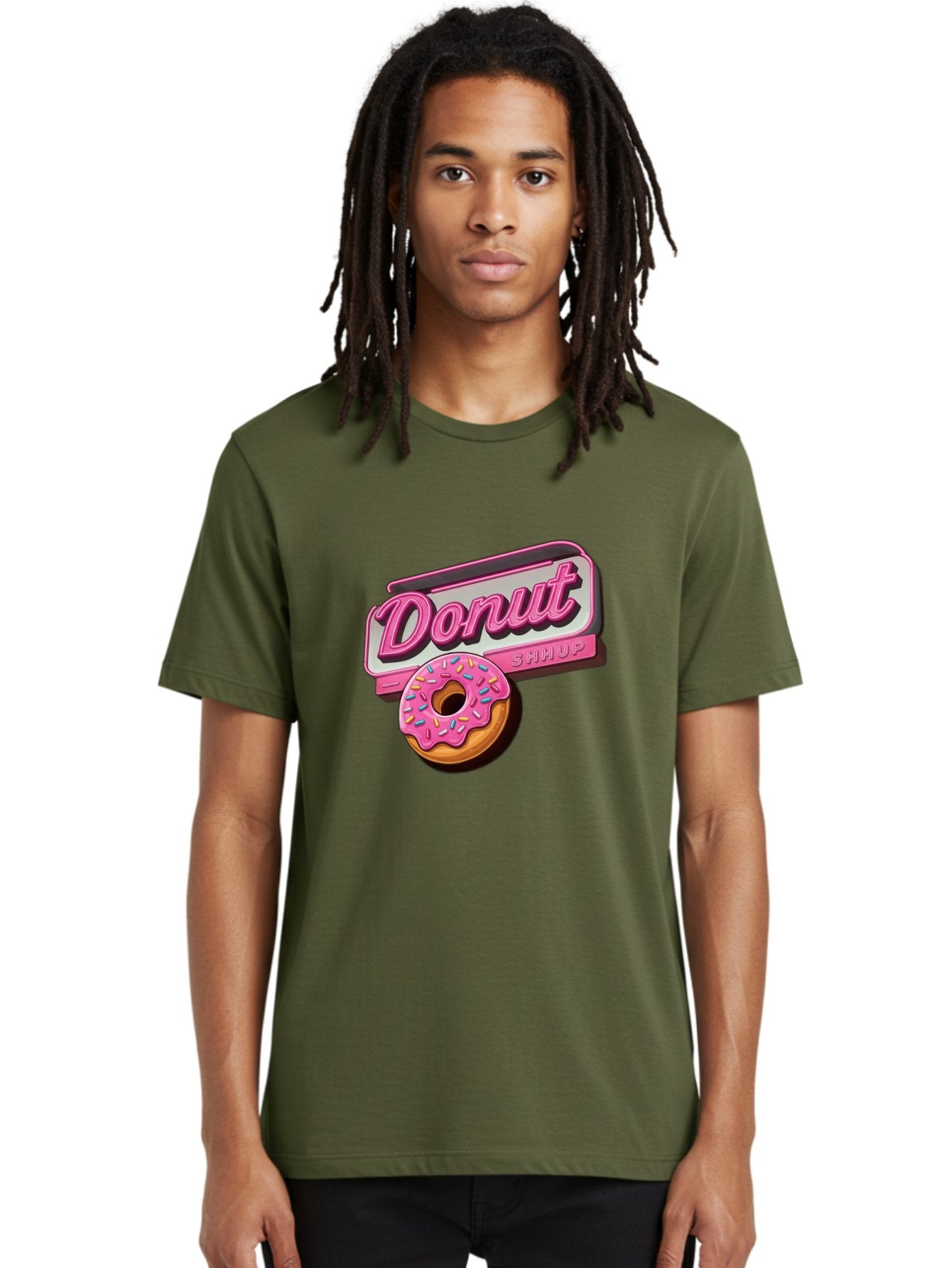 Donut-5 Men'S Graphic Tee, 100% Cotton, Comfortable Casual Summer Wear, Machine Washable, Donut With Pink Glaze And Sprinkles, Donut Shop Sign, Sweet Treats, Bakery, Dessert, Colorful, Pastel, Tasty, Donut Lover, Treat Yourself Baa499 29