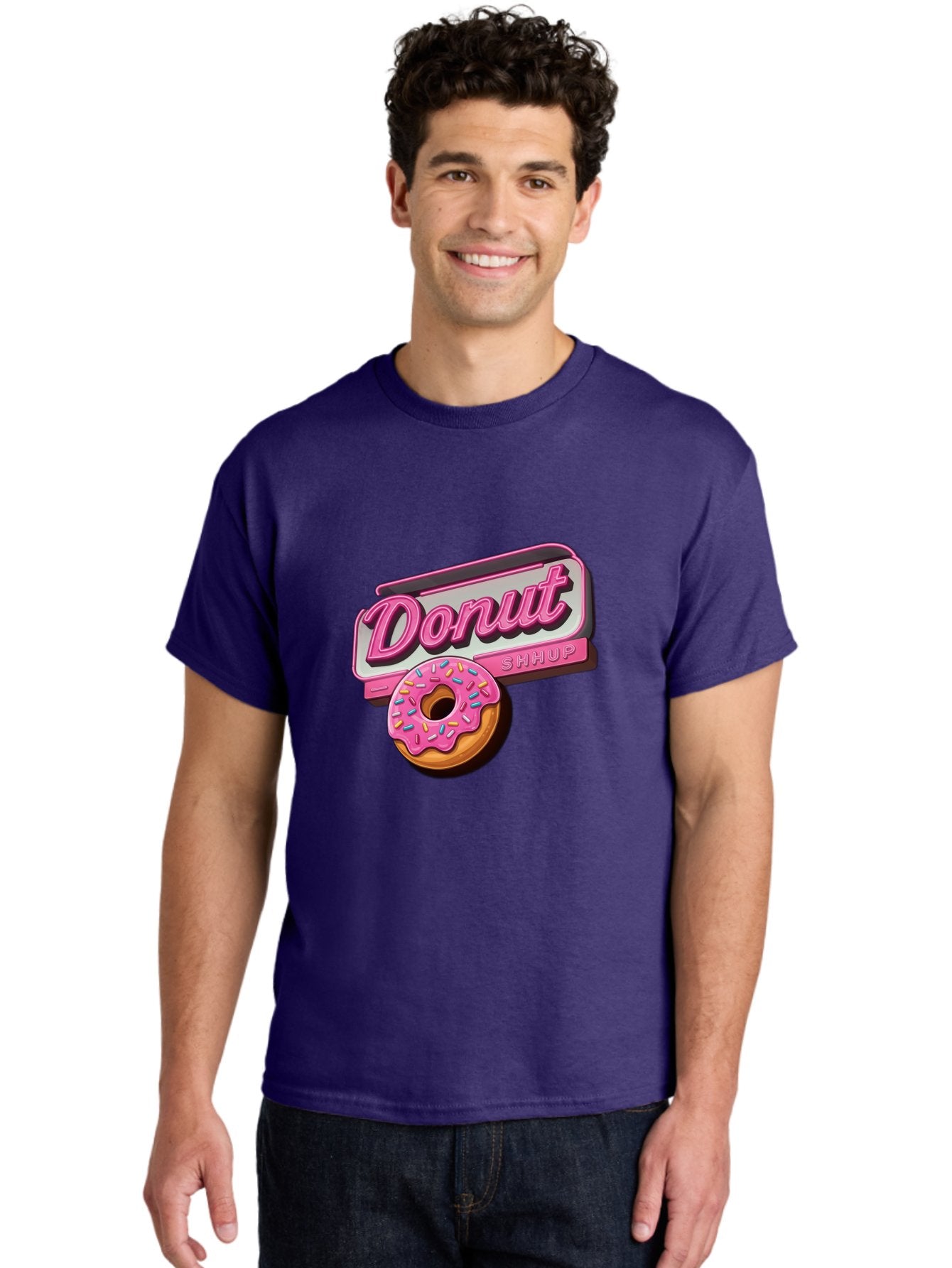Donut-5 Men'S Graphic Tee, 100% Cotton, Comfortable Casual Summer Wear, Machine Washable, Donut With Pink Glaze And Sprinkles, Donut Shop Sign, Sweet Treats, Bakery, Dessert, Colorful, Pastel, Tasty, Donut Lover, Treat Yourself Baa499 16