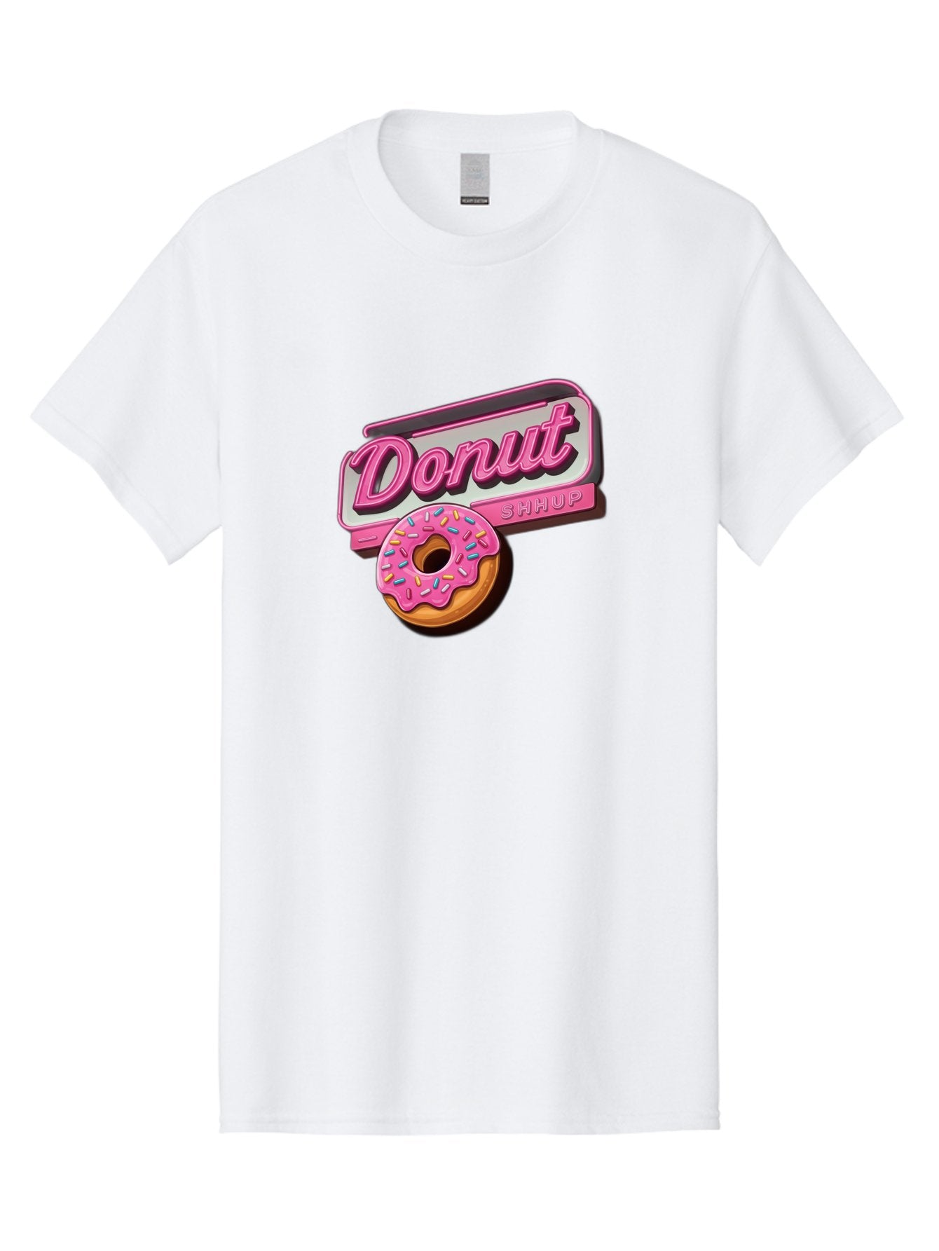 Donut-5 Men'S Graphic Tee, 100% Cotton, Comfortable Casual Summer Wear, Machine Washable, Donut With Pink Glaze And Sprinkles, Donut Shop Sign, Sweet Treats, Bakery, Dessert, Colorful, Pastel, Tasty, Donut Lover, Treat Yourself Baa499 4
