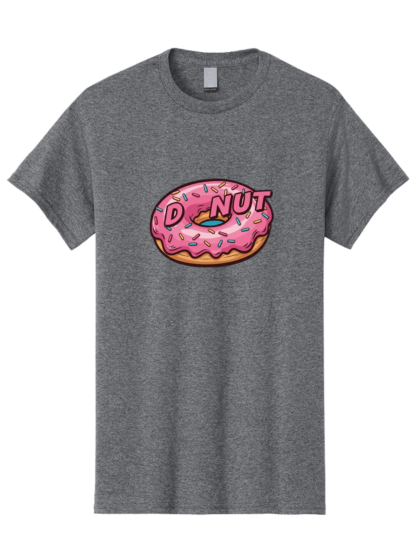 Donut-6 Men'S Graphic Tee, 100% Cotton, Comfortable Casual Summer Wear, Machine Washable, Pink Frosted Donut, Colorful Sprinkles, Sweet Treat, Baked Goods, Donut Shop, Tasty Dessert, Cartoon Style, Glazed Donut, Sprinkle Donut Baa500 5
