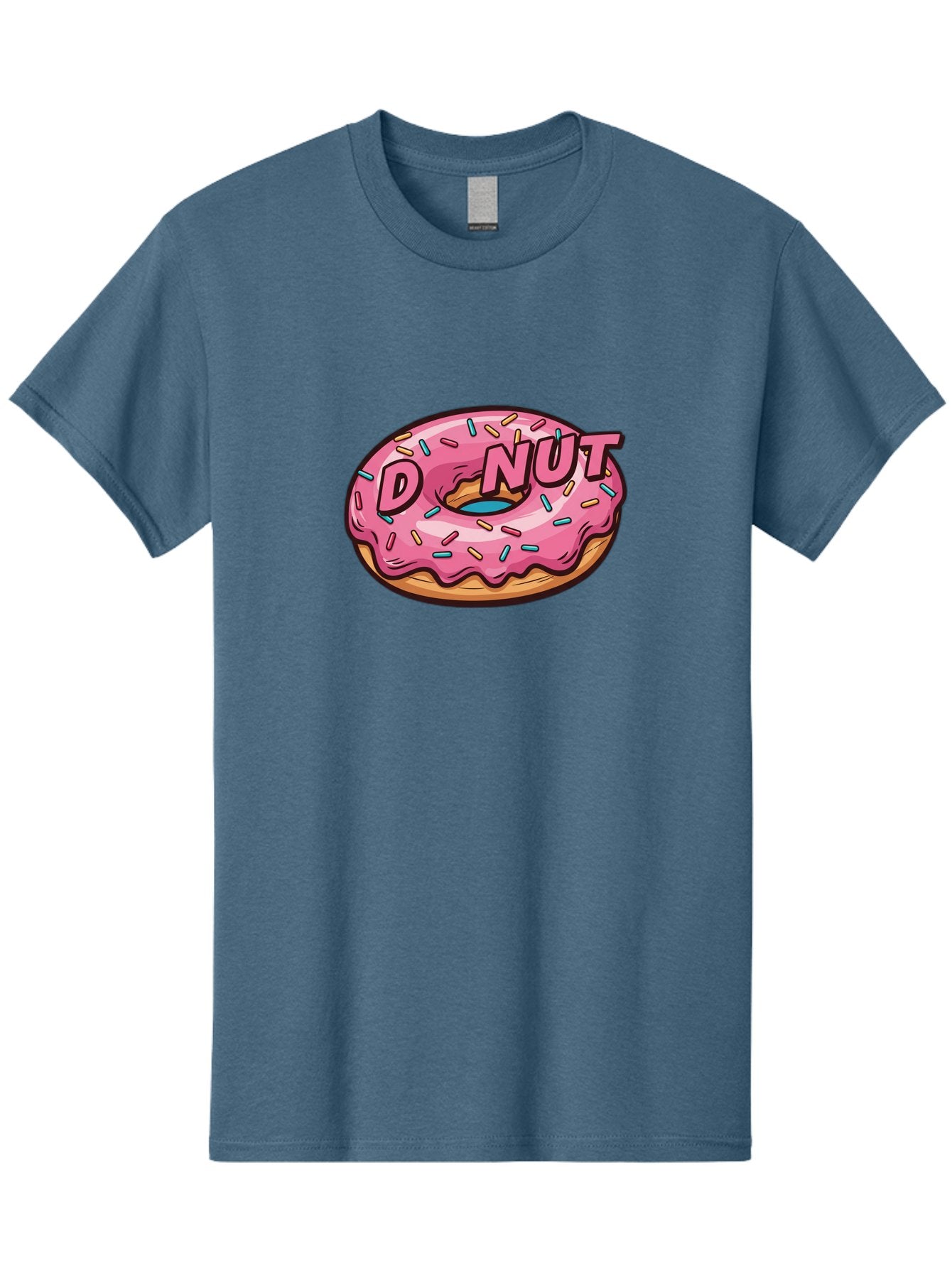Donut-6 Men'S Graphic Tee, 100% Cotton, Comfortable Casual Summer Wear, Machine Washable, Pink Frosted Donut, Colorful Sprinkles, Sweet Treat, Baked Goods, Donut Shop, Tasty Dessert, Cartoon Style, Glazed Donut, Sprinkle Donut Baa500