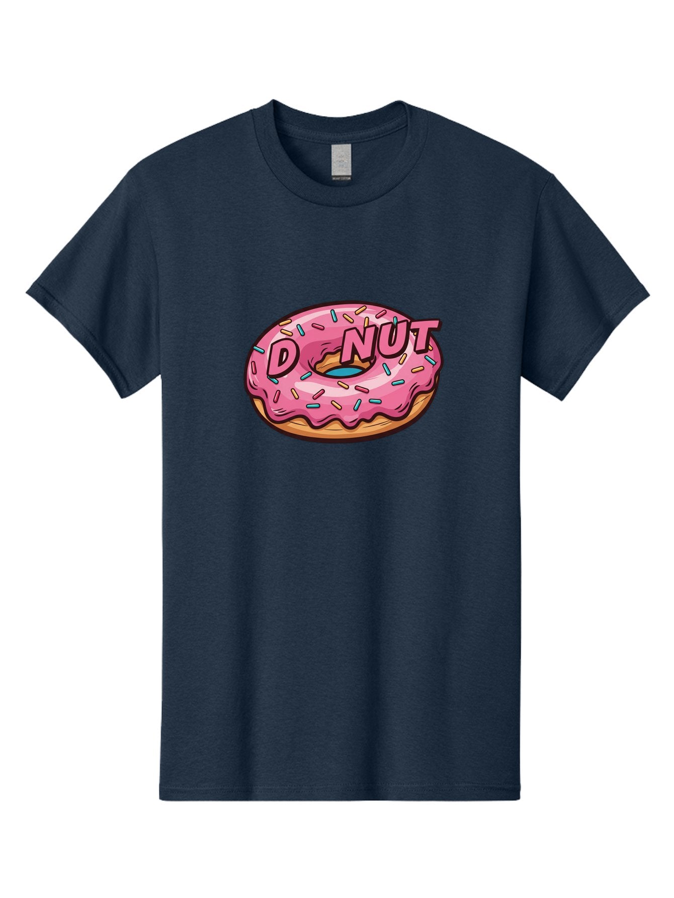 Donut-6 Men'S Graphic Tee, 100% Cotton, Comfortable Casual Summer Wear, Machine Washable, Pink Frosted Donut, Colorful Sprinkles, Sweet Treat, Baked Goods, Donut Shop, Tasty Dessert, Cartoon Style, Glazed Donut, Sprinkle Donut Baa500 15