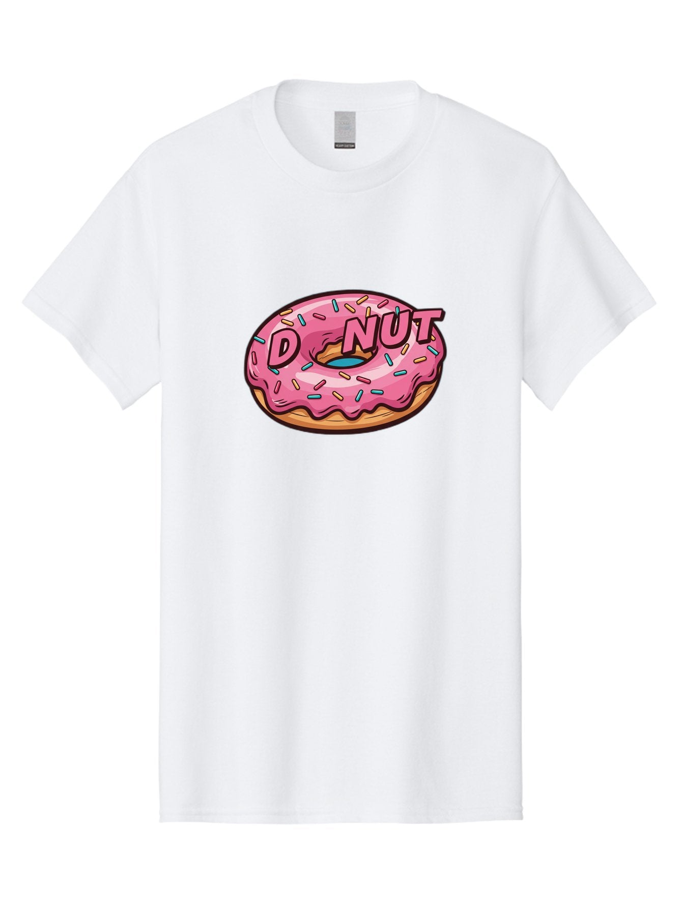 Donut-6 Men'S Graphic Tee, 100% Cotton, Comfortable Casual Summer Wear, Machine Washable, Pink Frosted Donut, Colorful Sprinkles, Sweet Treat, Baked Goods, Donut Shop, Tasty Dessert, Cartoon Style, Glazed Donut, Sprinkle Donut Baa500 12