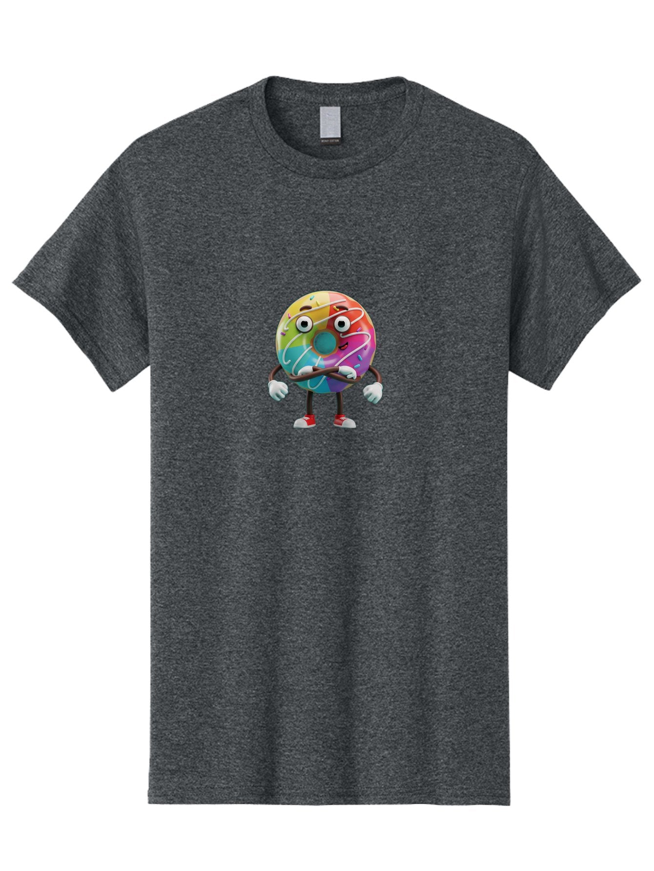 Donut-Character-1 Men'S Graphic Tee, 100% Cotton, Comfortable Casual Summer Wear, Machine Washable, Colorful Donut, Sprinkles, Iced Donut, Cartoon Character, Quirky Expression, Playful Donut, Sweet Treat, Donut Character, Fun Design Baa501 13