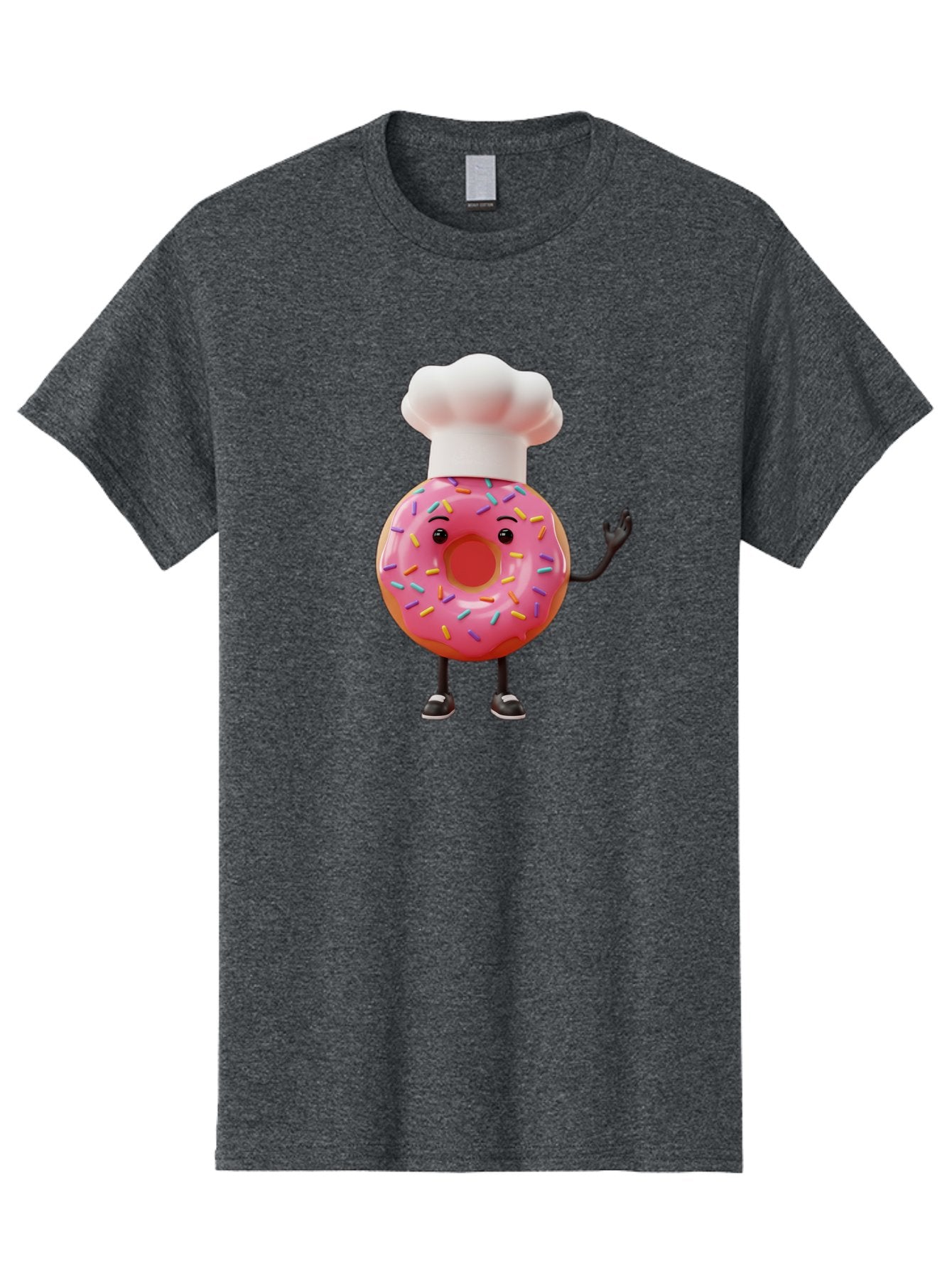 Donut-Chef Men'S Graphic Tee, 100% Cotton, Comfortable Casual Summer Wear, Machine Washable, Pink Donut With Sprinkles, Chef Hat, Cartoon Character, Sweet Treat, Bakery Illustration, 3D Rendering, Colorful Pastel, Playful Design, Baa503 10