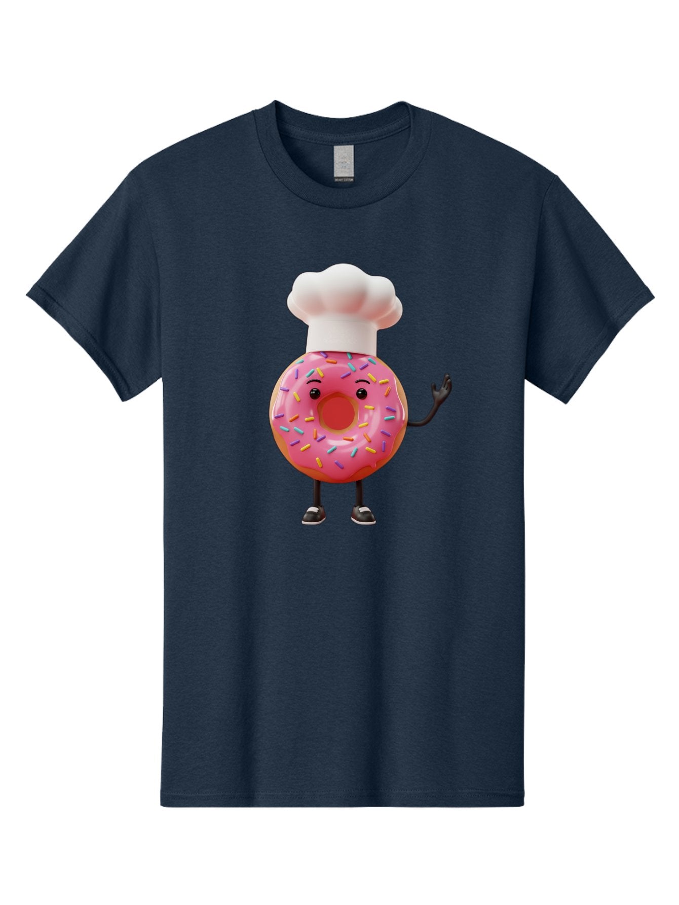Donut-Chef Men'S Graphic Tee, 100% Cotton, Comfortable Casual Summer Wear, Machine Washable, Pink Donut With Sprinkles, Chef Hat, Cartoon Character, Sweet Treat, Bakery Illustration, 3D Rendering, Colorful Pastel, Playful Design, Baa503 14