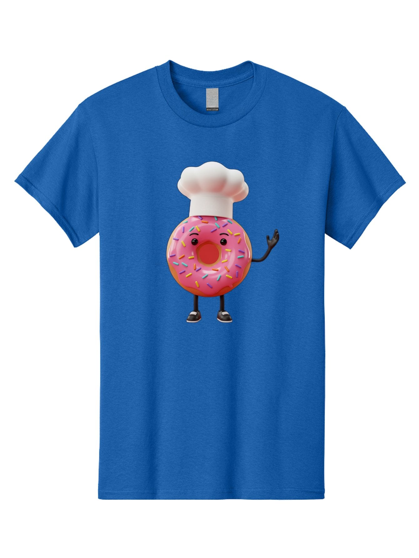 Donut-Chef Men'S Graphic Tee, 100% Cotton, Comfortable Casual Summer Wear, Machine Washable, Pink Donut With Sprinkles, Chef Hat, Cartoon Character, Sweet Treat, Bakery Illustration, 3D Rendering, Colorful Pastel, Playful Design, Baa503 15