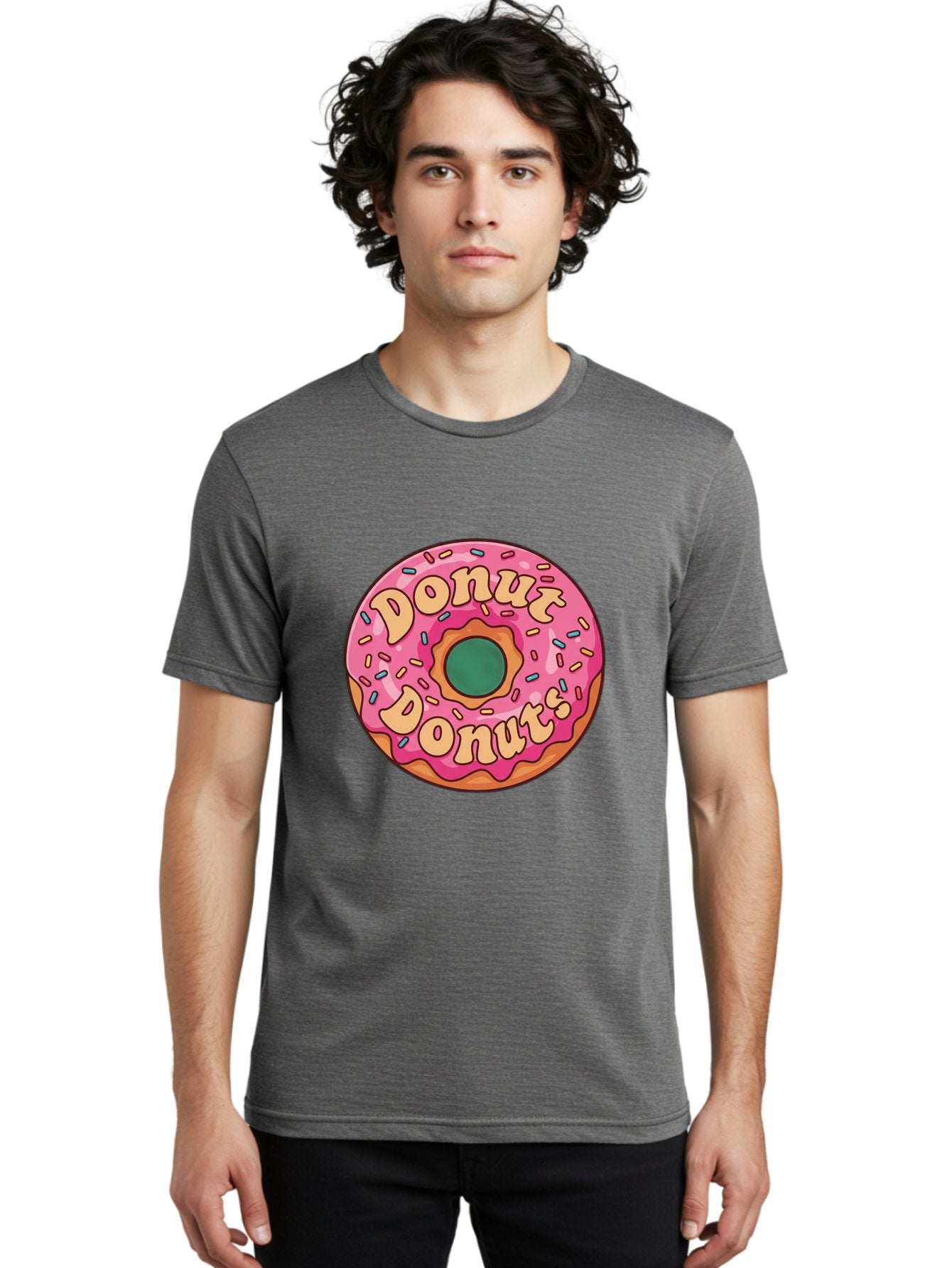Donut-Donuts Men'S Graphic Tee, 100% Cotton, Comfortable Casual Summer Wear, Machine Washable, Pink Frosted Donut, Donut Shop, Sweet Treats, Baked Goods, Colorful Sprinkles, Tasty Pastry, Donut Lovers, Dessert Delight, Tasty Donut Baa505 29