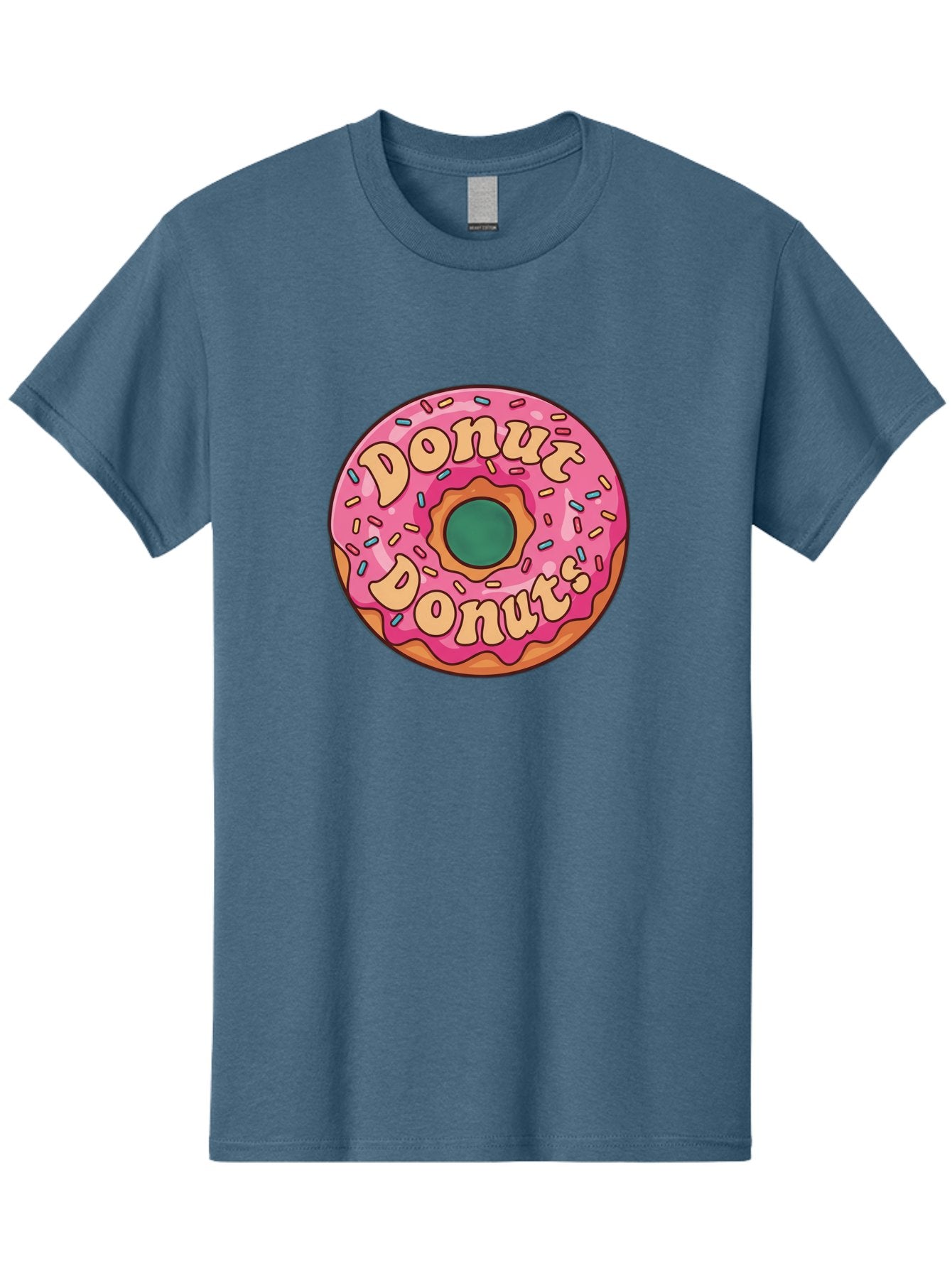 Donut-Donuts Men'S Graphic Tee, 100% Cotton, Comfortable Casual Summer Wear, Machine Washable, Pink Frosted Donut, Donut Shop, Sweet Treats, Baked Goods, Colorful Sprinkles, Tasty Pastry, Donut Lovers, Dessert Delight, Tasty Donut Baa505