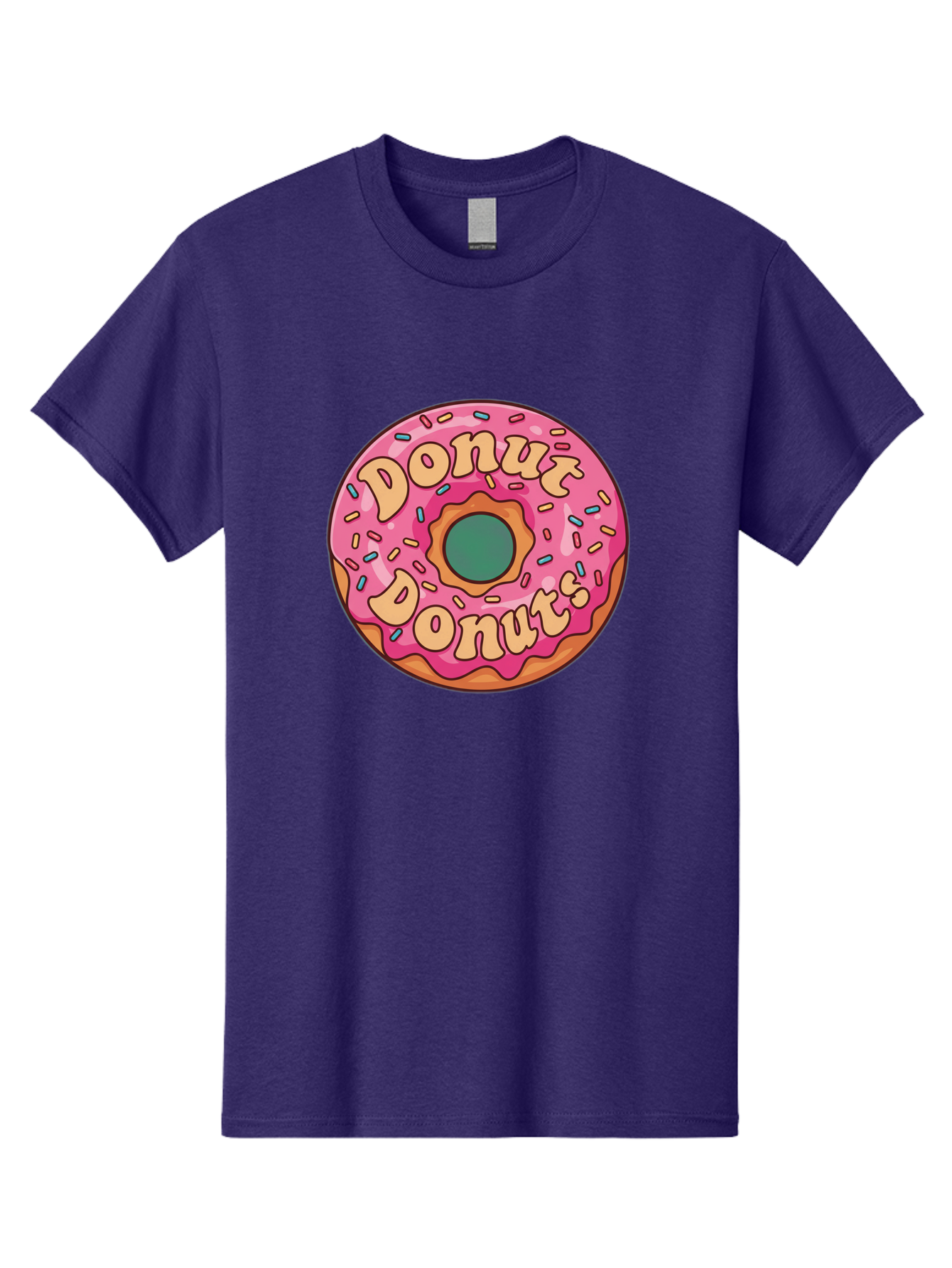 Donut-Donuts Men'S Graphic Tee, 100% Cotton, Comfortable Casual Summer Wear, Machine Washable, Pink Frosted Donut, Donut Shop, Sweet Treats, Baked Goods, Colorful Sprinkles, Tasty Pastry, Donut Lovers, Dessert Delight, Tasty Donut Baa505