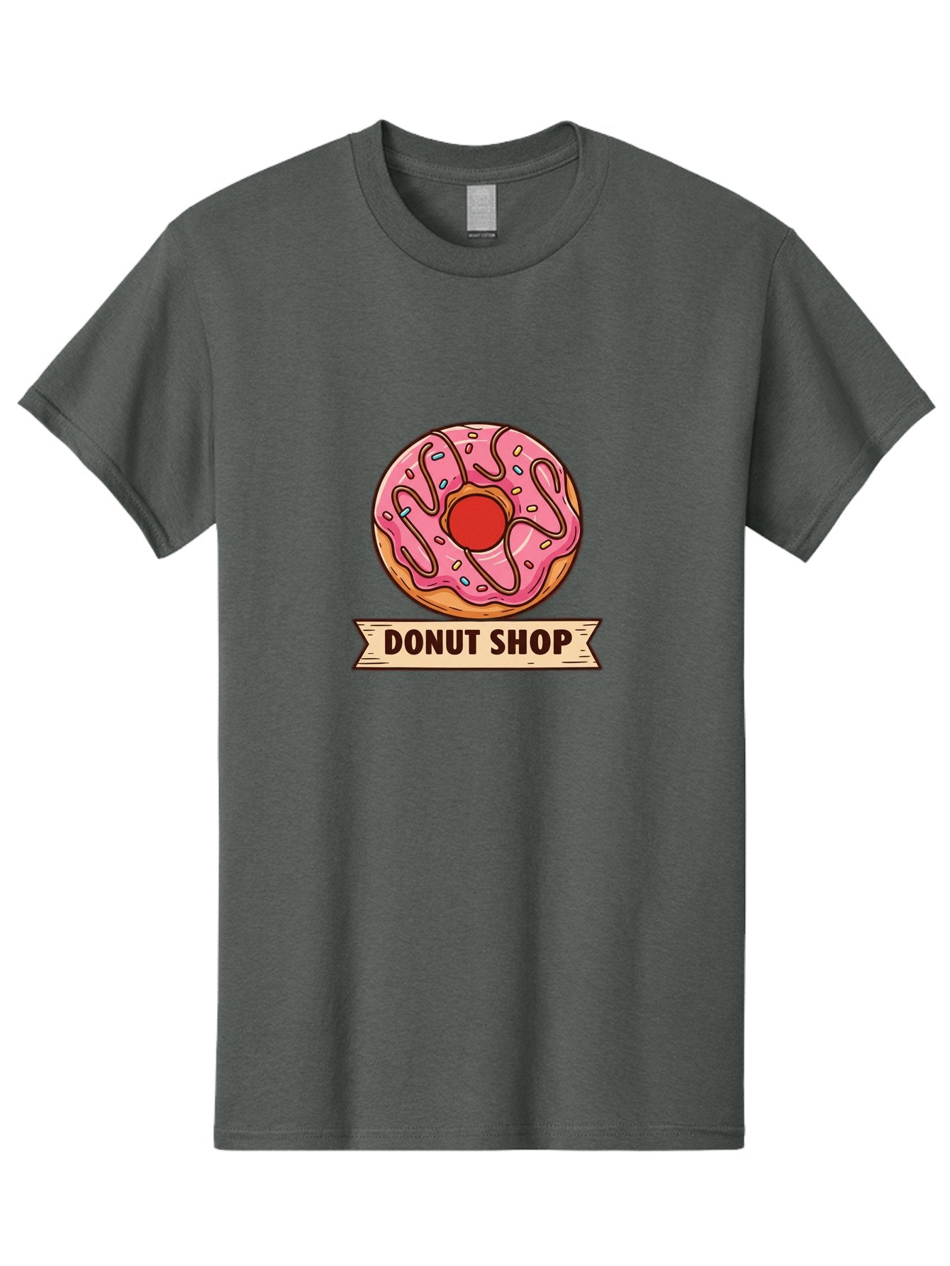 Donut-Shop-1 Men'S Graphic Tee, 100% Cotton, Comfortable Casual Summer Wear, Machine Washable, Pink Frosted Donut, Sprinkles, Sweet Treats, Donut Shop, Baked Goods, Tasty Pastries, Colorful Dessert, Indulgent Snack, Donut Lovers Baa512 15
