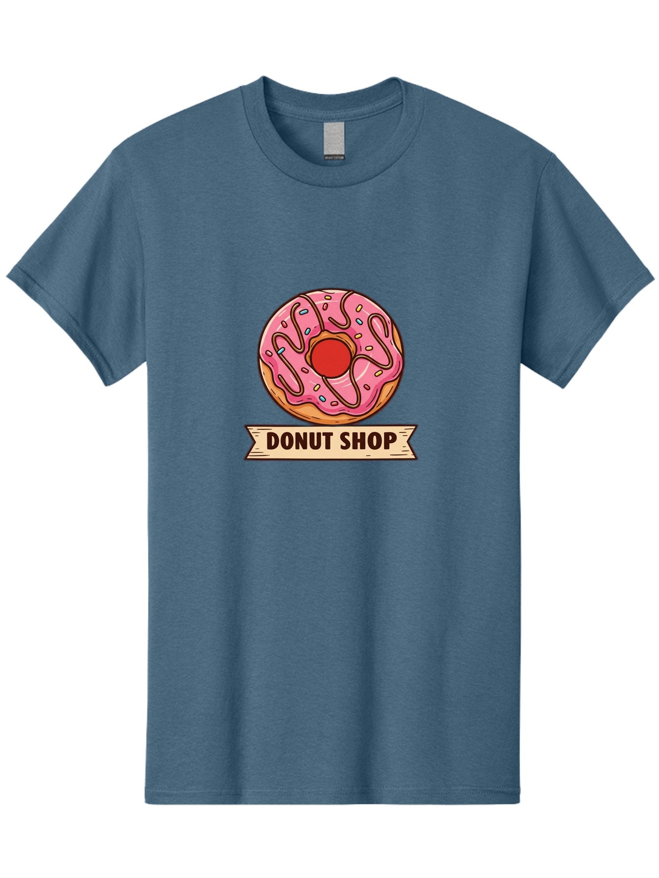 Donut-Shop-1 Men'S Graphic Tee, 100% Cotton, Comfortable Casual Summer Wear, Machine Washable, Pink Frosted Donut, Sprinkles, Sweet Treats, Donut Shop, Baked Goods, Tasty Pastries, Colorful Dessert, Indulgent Snack, Donut Lovers Baa512 13
