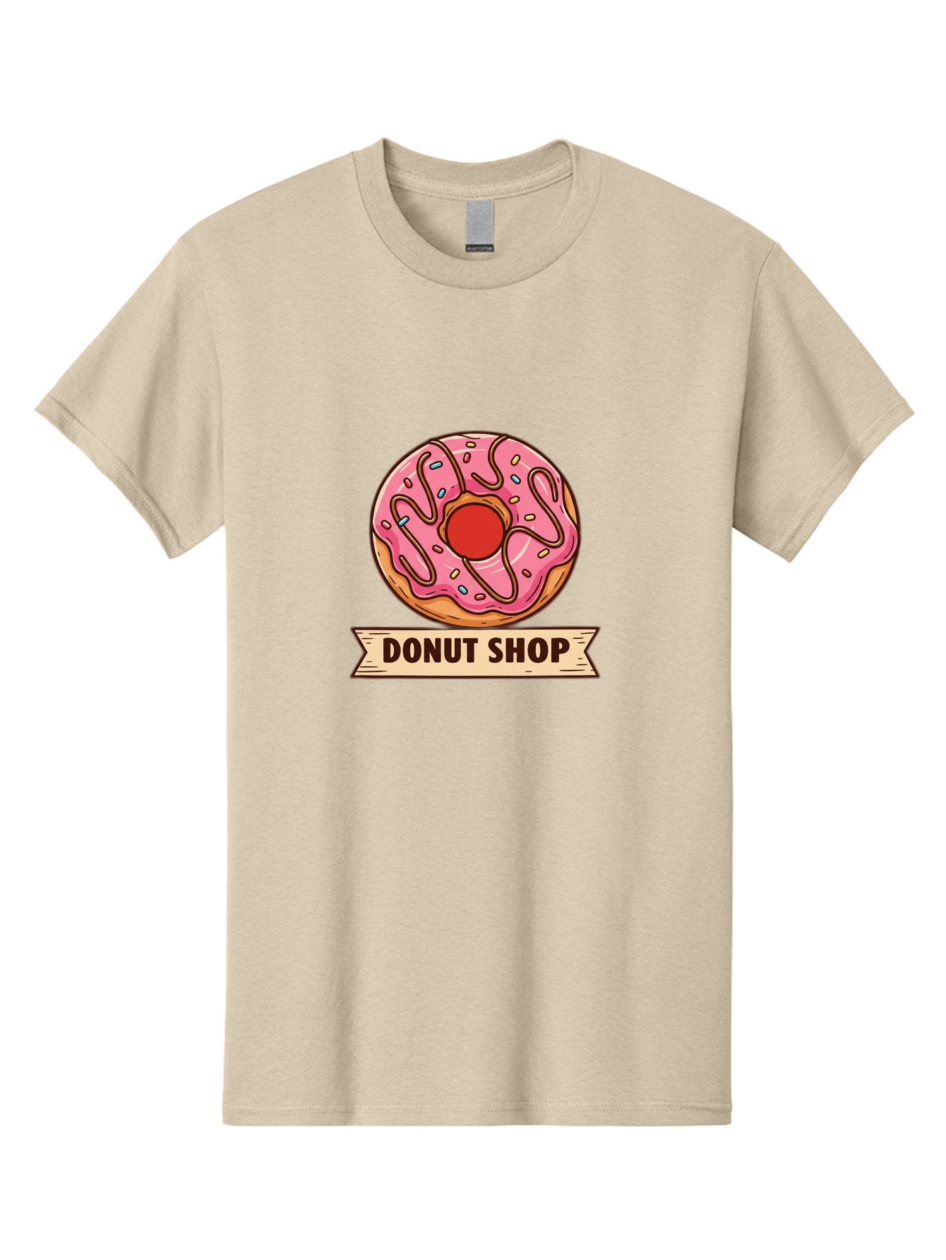 Donut-Shop-1 Men'S Graphic Tee, 100% Cotton, Comfortable Casual Summer Wear, Machine Washable, Pink Frosted Donut, Sprinkles, Sweet Treats, Donut Shop, Baked Goods, Tasty Pastries, Colorful Dessert, Indulgent Snack, Donut Lovers Baa512 9