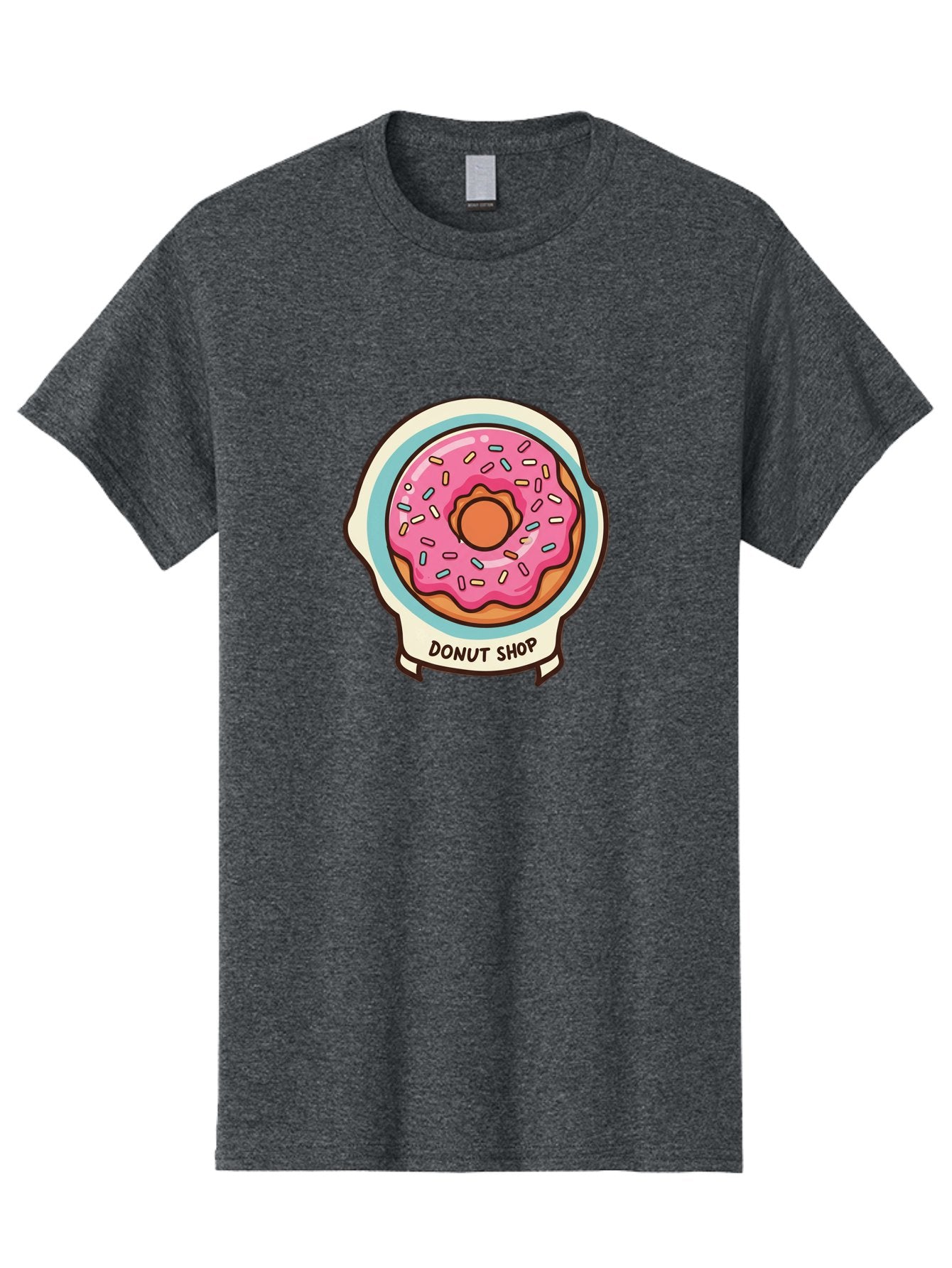 Donut-Shop Men'S Graphic Tee, 100% Cotton, Comfortable Casual Summer Wear, Machine Washable, Donut Shop, Pink Frosted Donut, Sprinkles, Sweet Treats, Baked Goods, Tasty Pastries, Donut Lover, Dessert Shop Baa513 11