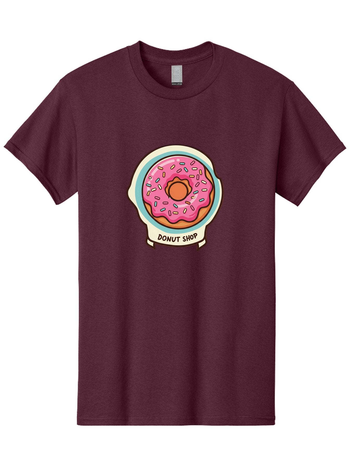 Donut-Shop Men'S Graphic Tee, 100% Cotton, Comfortable Casual Summer Wear, Machine Washable, Donut Shop, Pink Frosted Donut, Sprinkles, Sweet Treats, Baked Goods, Tasty Pastries, Donut Lover, Dessert Shop Baa513 13