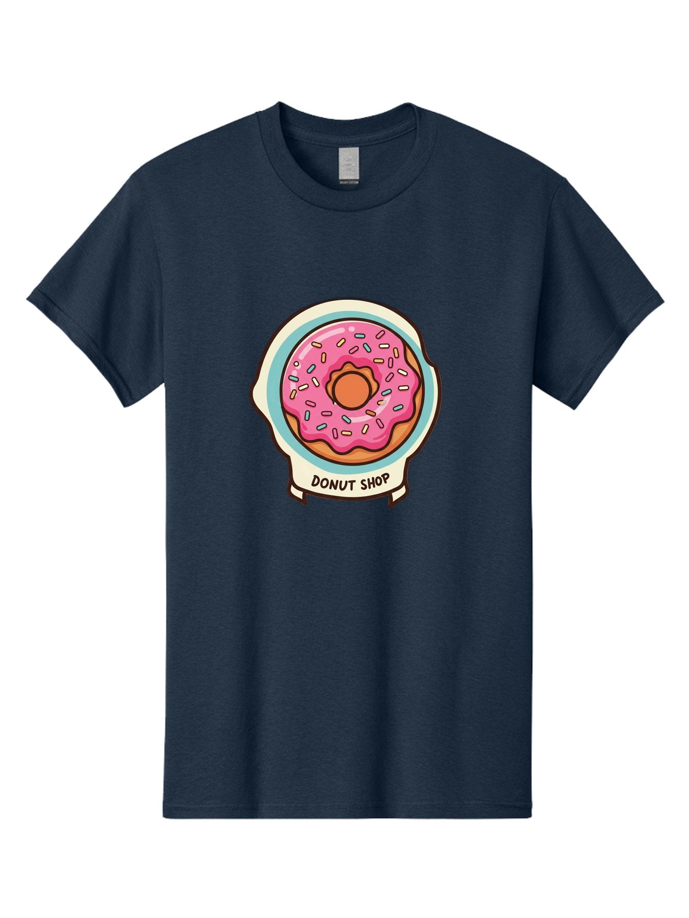 Donut-Shop Men'S Graphic Tee, 100% Cotton, Comfortable Casual Summer Wear, Machine Washable, Donut Shop, Pink Frosted Donut, Sprinkles, Sweet Treats, Baked Goods, Tasty Pastries, Donut Lover, Dessert Shop Baa513 14