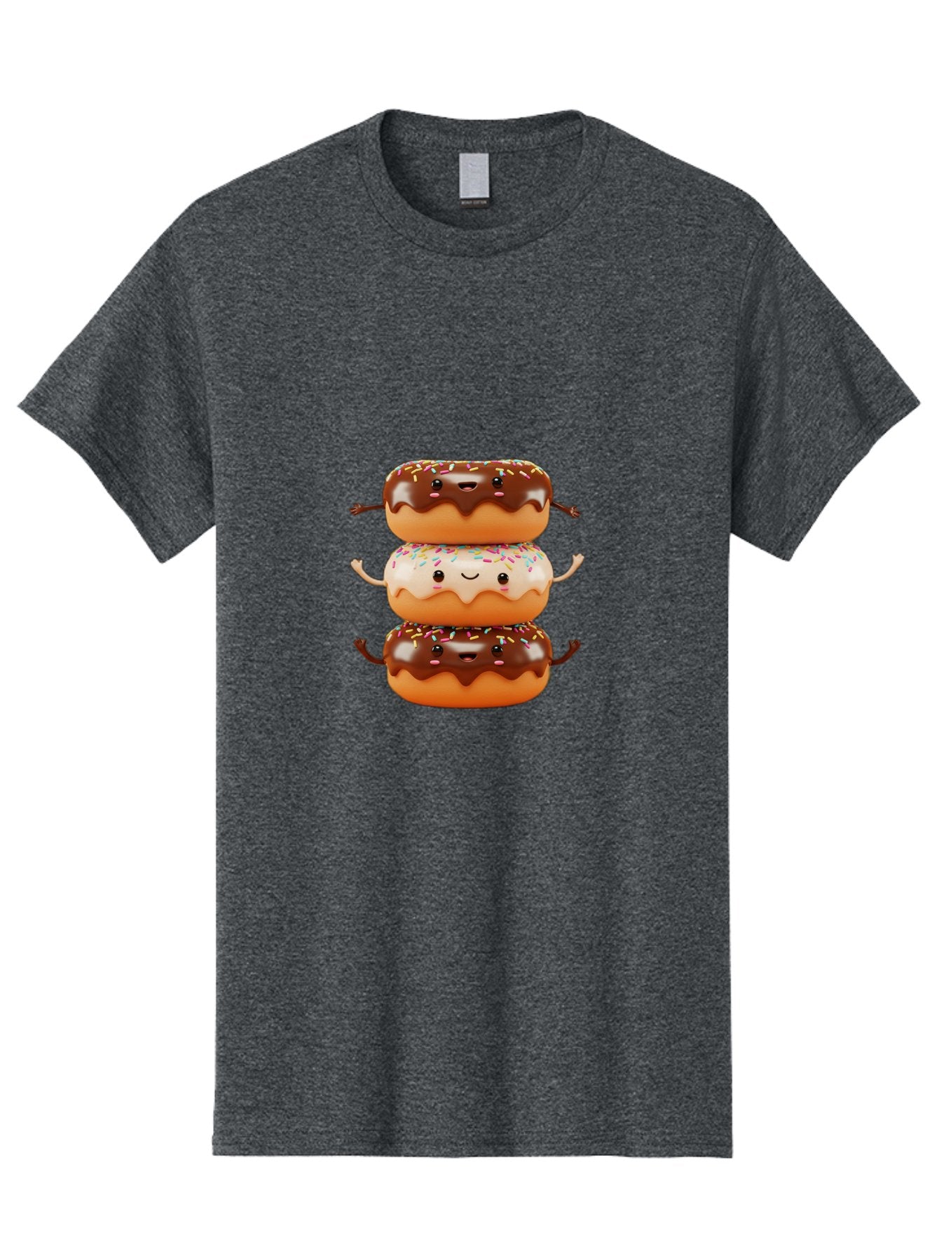 Donut-Stack Men'S Graphic Tee, 100% Cotton, Comfortable Casual Summer Wear, Machine Washable, Stacked Donuts, Chocolate Glazed Donut, Sprinkles Donut, Smiling Faces, Colorful Sweets, Playful Pastries, Sweet Treats, Dessert Lovers, Donut Stack, Baa514 10