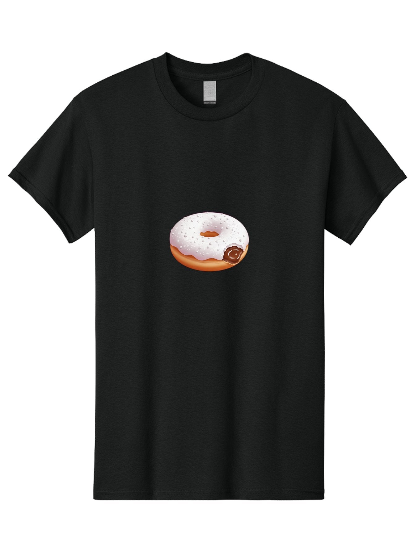Donut-With-White-Icing Men'S Graphic Tee, 100% Cotton, Comfortable Casual Summer Wear, Machine Washable, White Iced Donut, Chocolate Filling, Sweet Treats, Baked Goods, Dessert, Tasty Pastries, Donut With Icing Baa516 6
