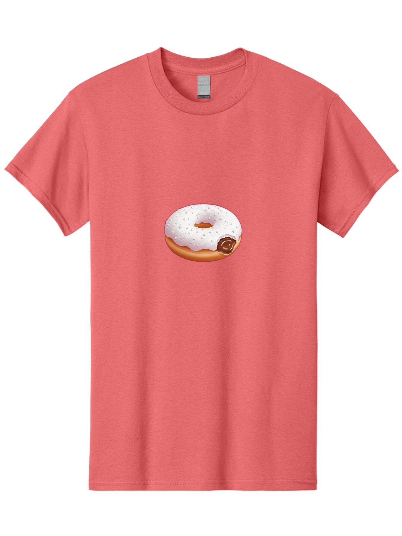 Donut-With-White-Icing Men'S Graphic Tee, 100% Cotton, Comfortable Casual Summer Wear, Machine Washable, White Iced Donut, Chocolate Filling, Sweet Treats, Baked Goods, Dessert, Tasty Pastries, Donut With Icing Baa516 4