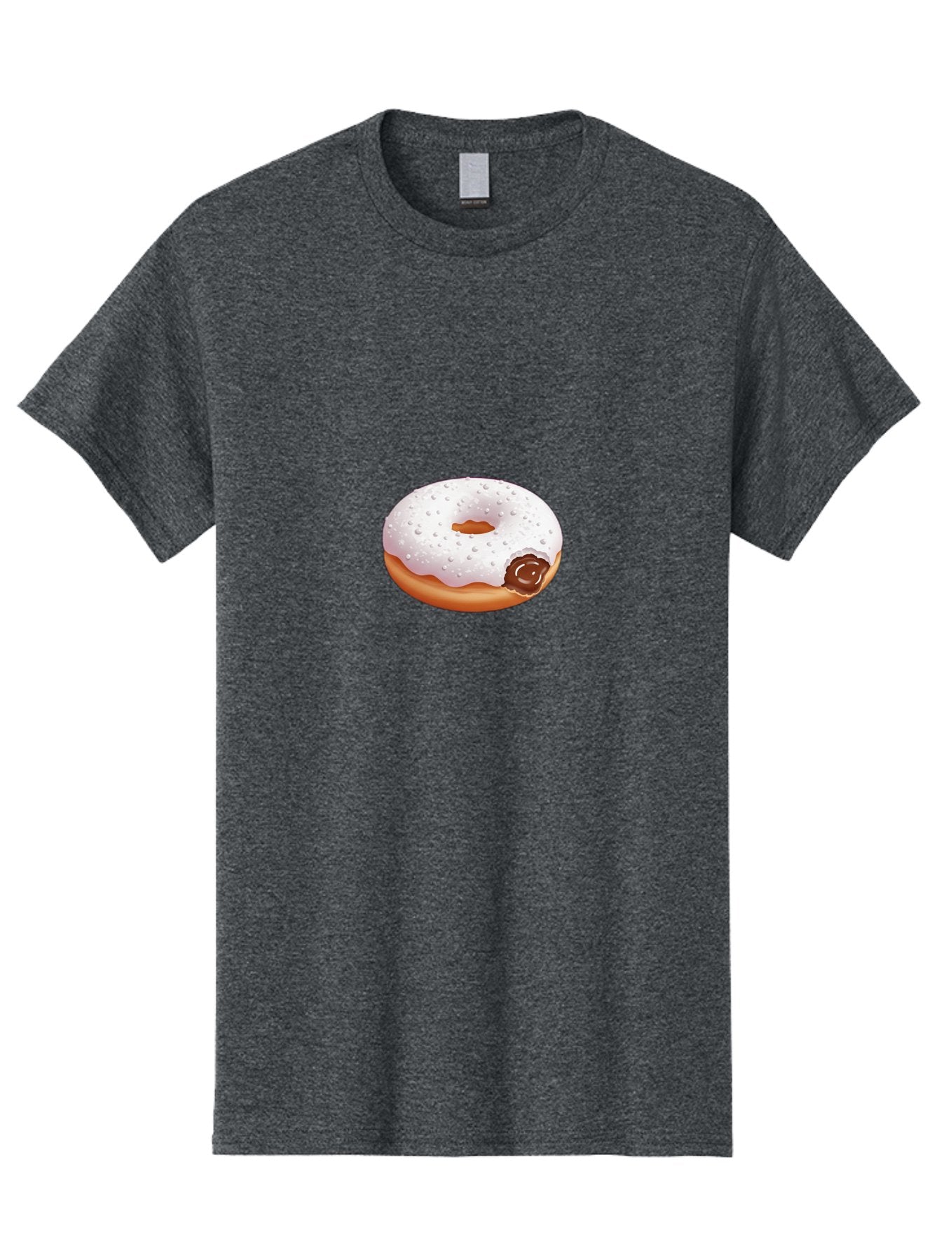 Donut-With-White-Icing Men'S Graphic Tee, 100% Cotton, Comfortable Casual Summer Wear, Machine Washable, White Iced Donut, Chocolate Filling, Sweet Treats, Baked Goods, Dessert, Tasty Pastries, Donut With Icing Baa516 11