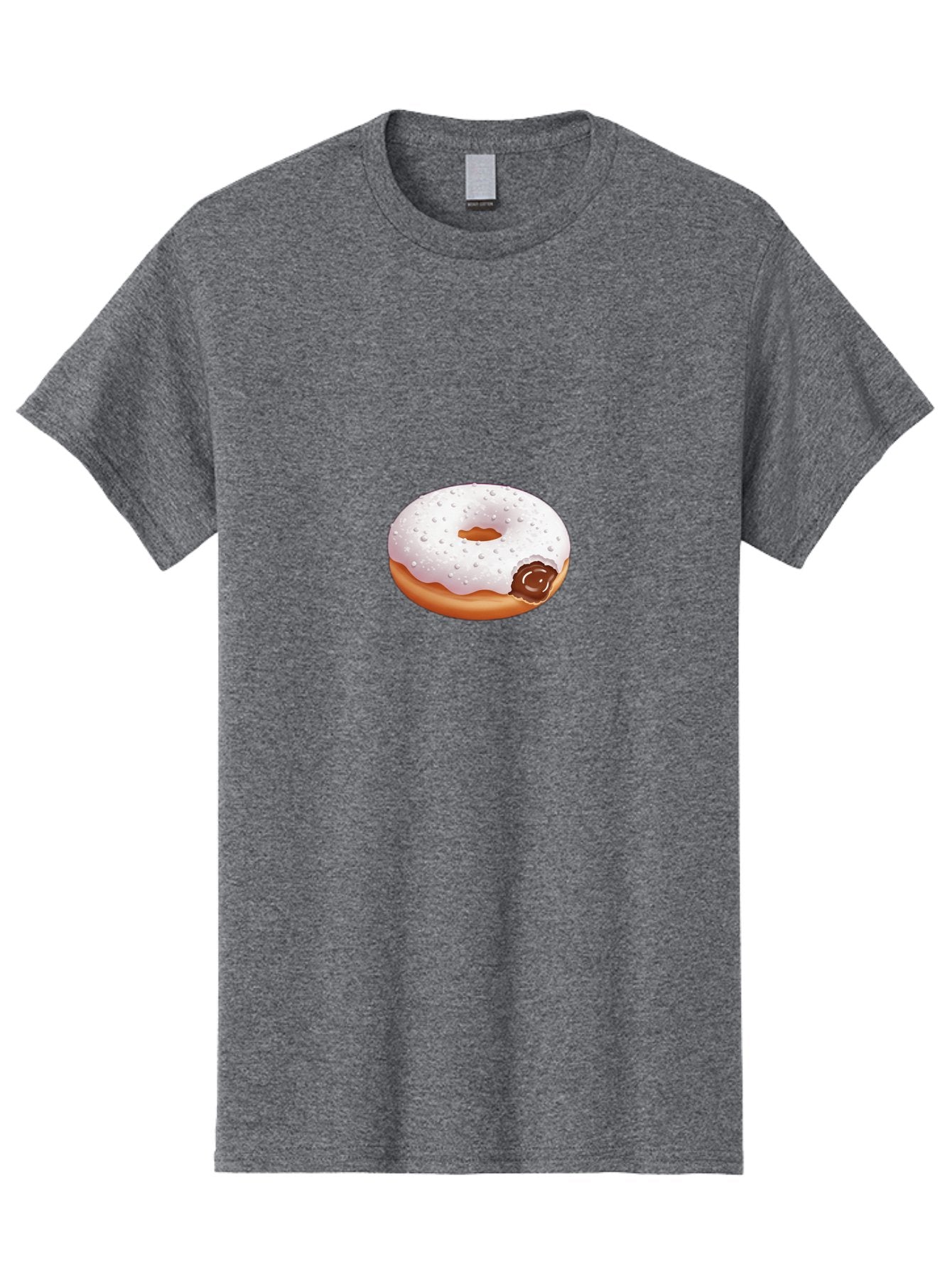 Donut-With-White-Icing Men'S Graphic Tee, 100% Cotton, Comfortable Casual Summer Wear, Machine Washable, White Iced Donut, Chocolate Filling, Sweet Treats, Baked Goods, Dessert, Tasty Pastries, Donut With Icing Baa516 13