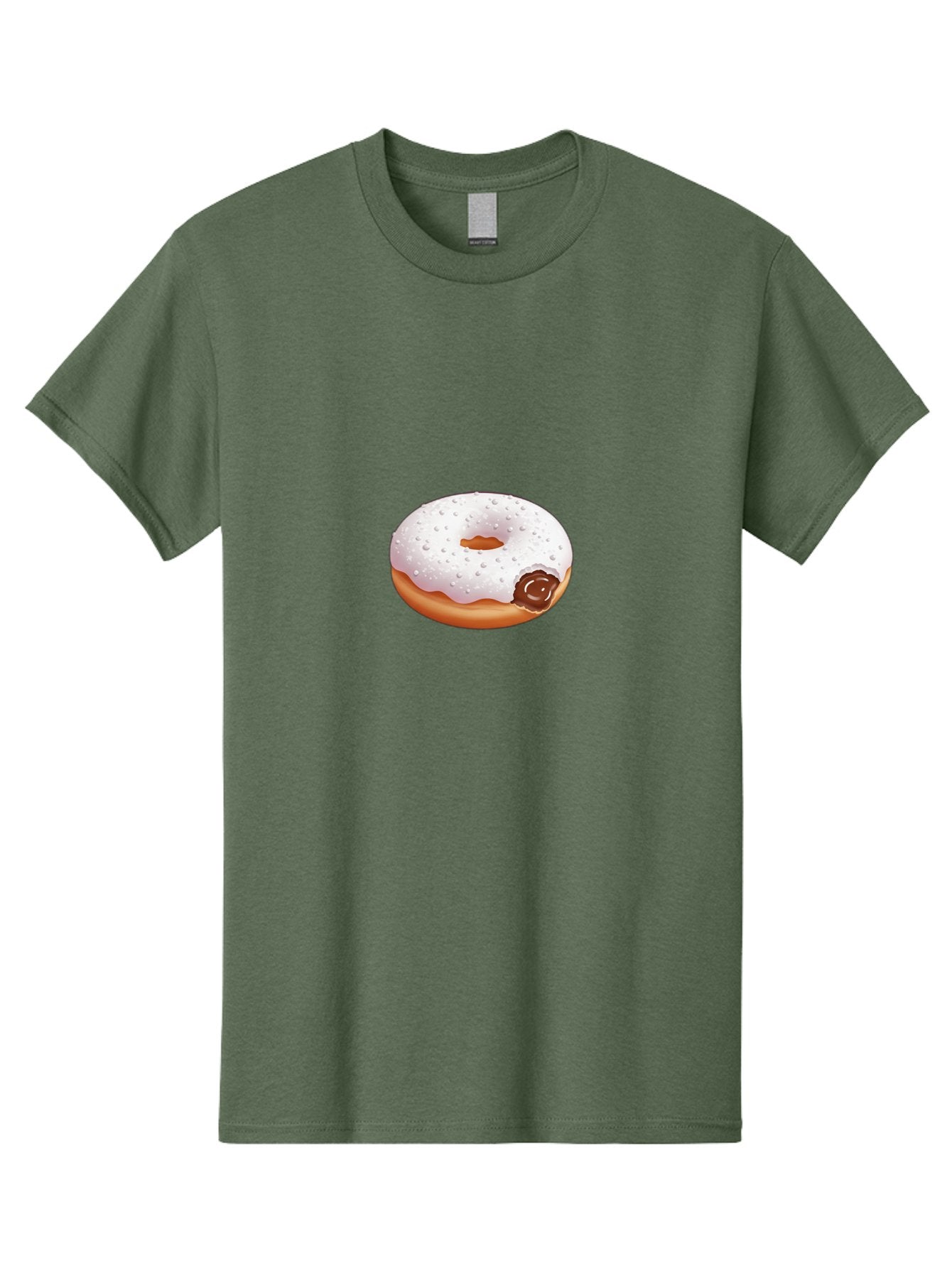Donut-With-White-Icing Men'S Graphic Tee, 100% Cotton, Comfortable Casual Summer Wear, Machine Washable, White Iced Donut, Chocolate Filling, Sweet Treats, Baked Goods, Dessert, Tasty Pastries, Donut With Icing Baa516 14