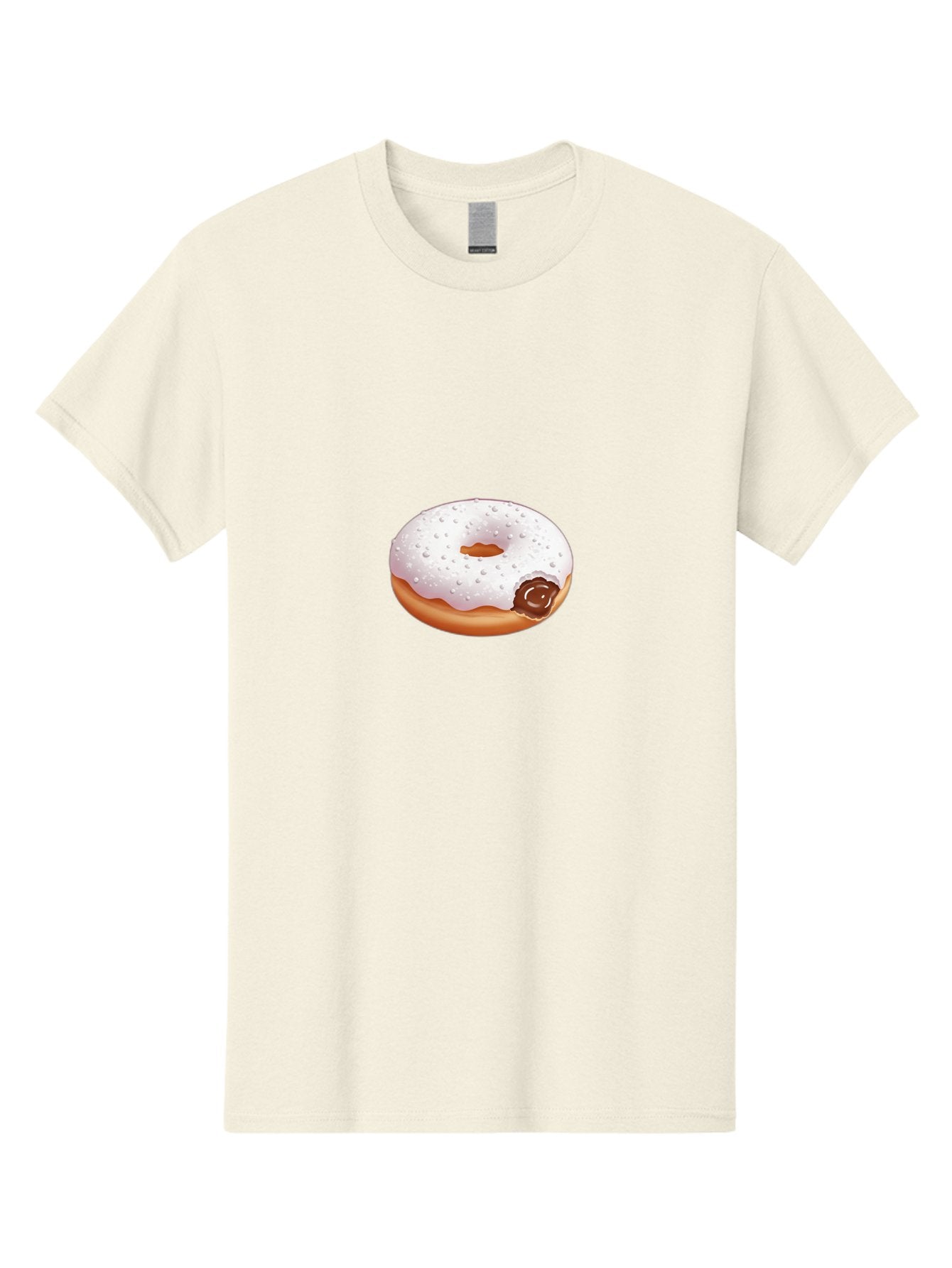 Donut-With-White-Icing Men'S Graphic Tee, 100% Cotton, Comfortable Casual Summer Wear, Machine Washable, White Iced Donut, Chocolate Filling, Sweet Treats, Baked Goods, Dessert, Tasty Pastries, Donut With Icing Baa516 5