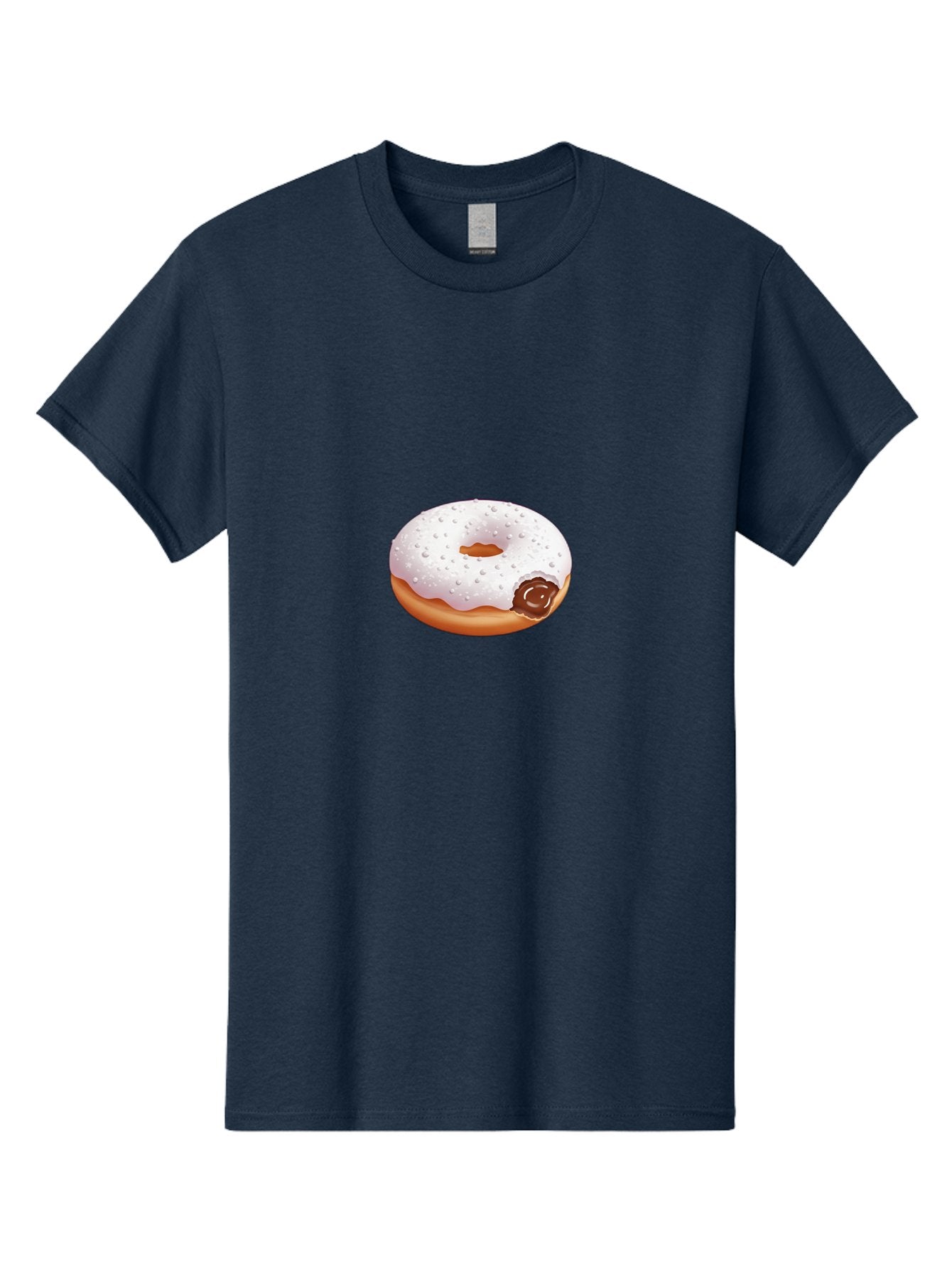Donut-With-White-Icing Men'S Graphic Tee, 100% Cotton, Comfortable Casual Summer Wear, Machine Washable, White Iced Donut, Chocolate Filling, Sweet Treats, Baked Goods, Dessert, Tasty Pastries, Donut With Icing Baa516 8