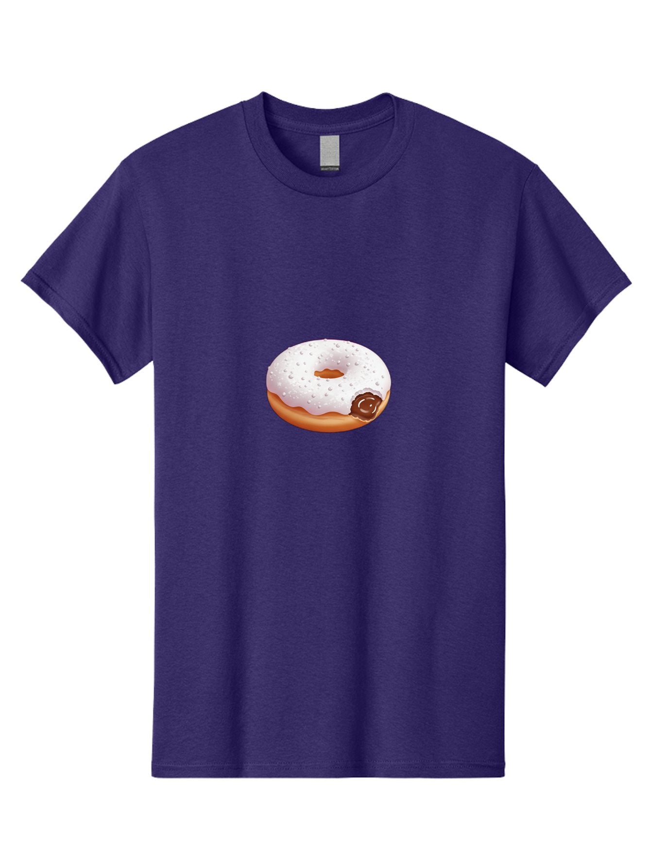 Donut-With-White-Icing Men'S Graphic Tee, 100% Cotton, Comfortable Casual Summer Wear, Machine Washable, White Iced Donut, Chocolate Filling, Sweet Treats, Baked Goods, Dessert, Tasty Pastries, Donut With Icing Baa516 7