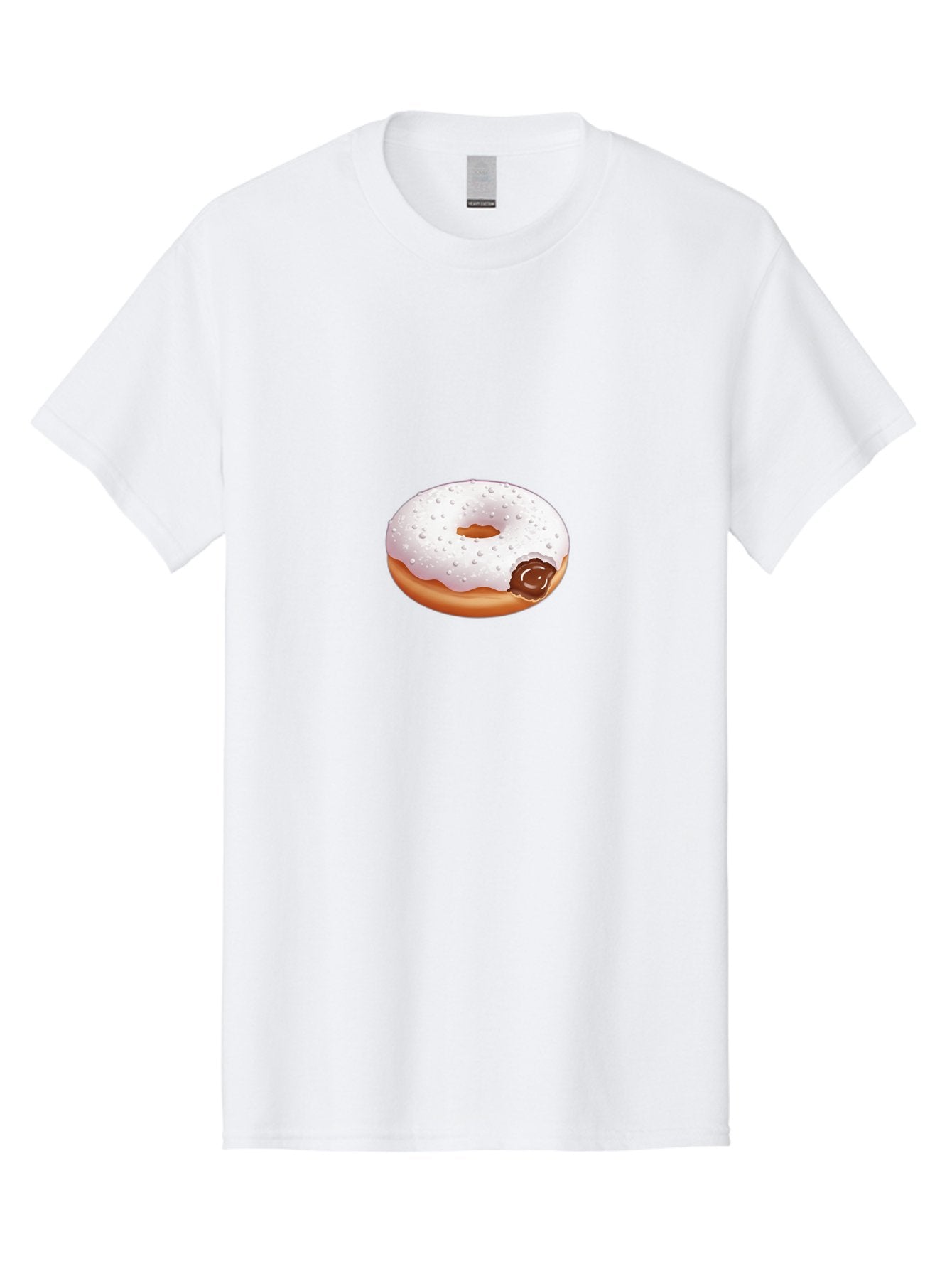 Donut-With-White-Icing Men'S Graphic Tee, 100% Cotton, Comfortable Casual Summer Wear, Machine Washable, White Iced Donut, Chocolate Filling, Sweet Treats, Baked Goods, Dessert, Tasty Pastries, Donut With Icing Baa516 10