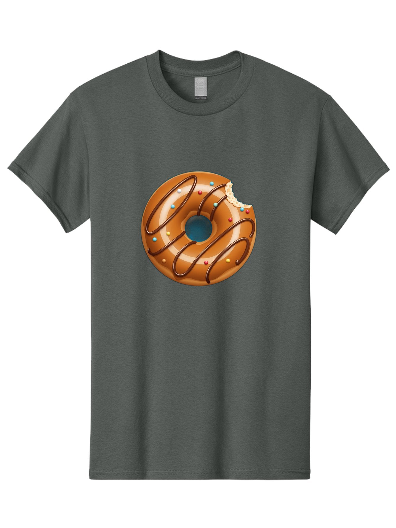 Donut Men'S Graphic Tee, 100% Cotton, Comfortable Casual Summer Wear, Machine Washable, Chocolate Donut, Donut With Glaze, Donut With Sprinkles, Chocolate Drizzle, Sweet Treat, Dessert, Tasty Pastry, Colorful Donut, Donut With Bite Taken, Baa518 15