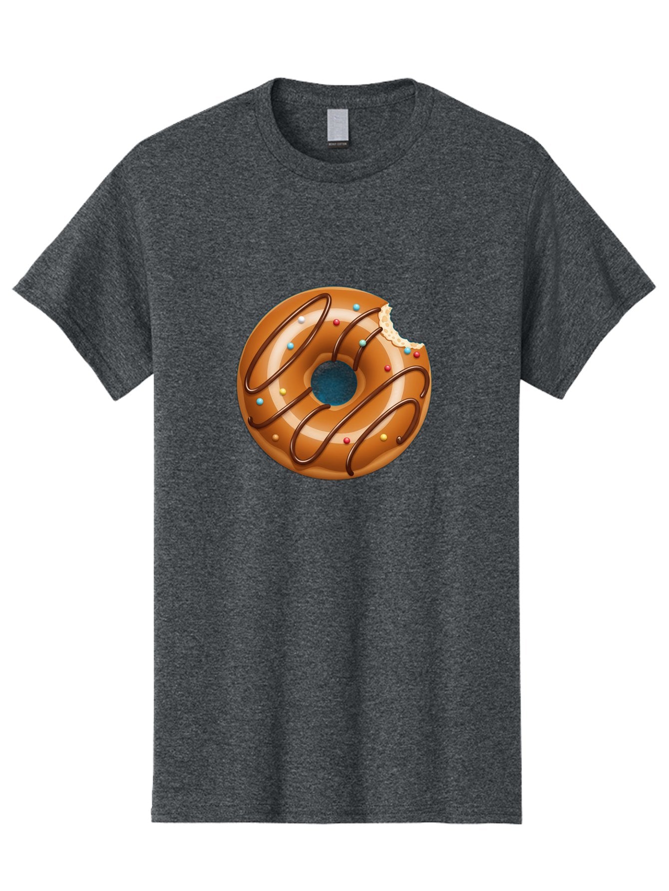 Donut Men'S Graphic Tee, 100% Cotton, Comfortable Casual Summer Wear, Machine Washable, Chocolate Donut, Donut With Glaze, Donut With Sprinkles, Chocolate Drizzle, Sweet Treat, Dessert, Tasty Pastry, Colorful Donut, Donut With Bite Taken, Baa518 11